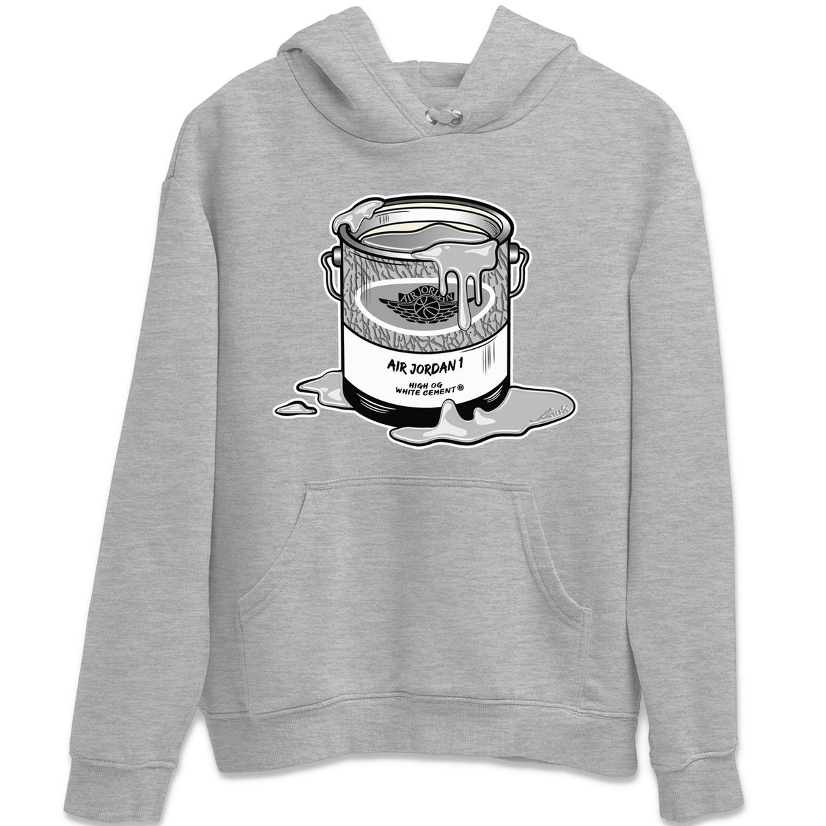 Jordan 1 White Cement Sneaker Matching T-Shirt Bucket Sneaker Tees Jordan 1 White Cement Sneaker Release Tees Crew Neck Tees