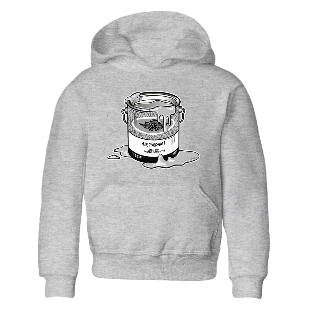 Jordan 1 White Cement Sneaker Matching T-Shirt Bucket Sneaker Tees Jordan 1 White Cement Sneaker Release Tees Kids Shirts