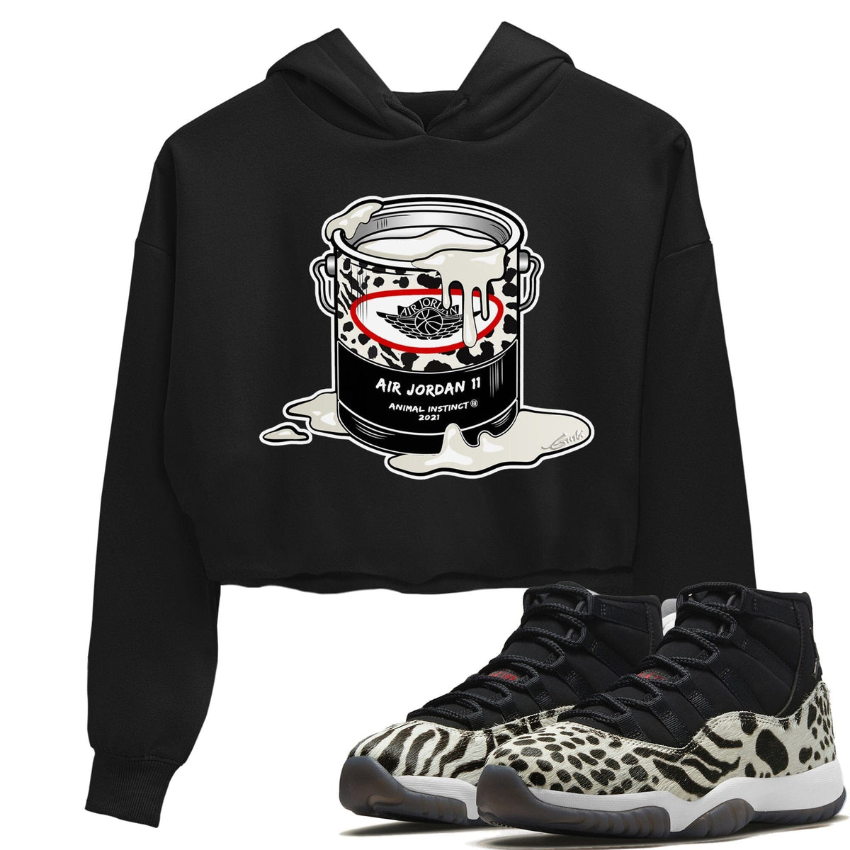Jordan 11 Animal Instinct Sneaker Matching T-Shirt Bucket Sneaker Tees Jordan 11 Animal Instinct Sneaker Release Tees Women's Shirts