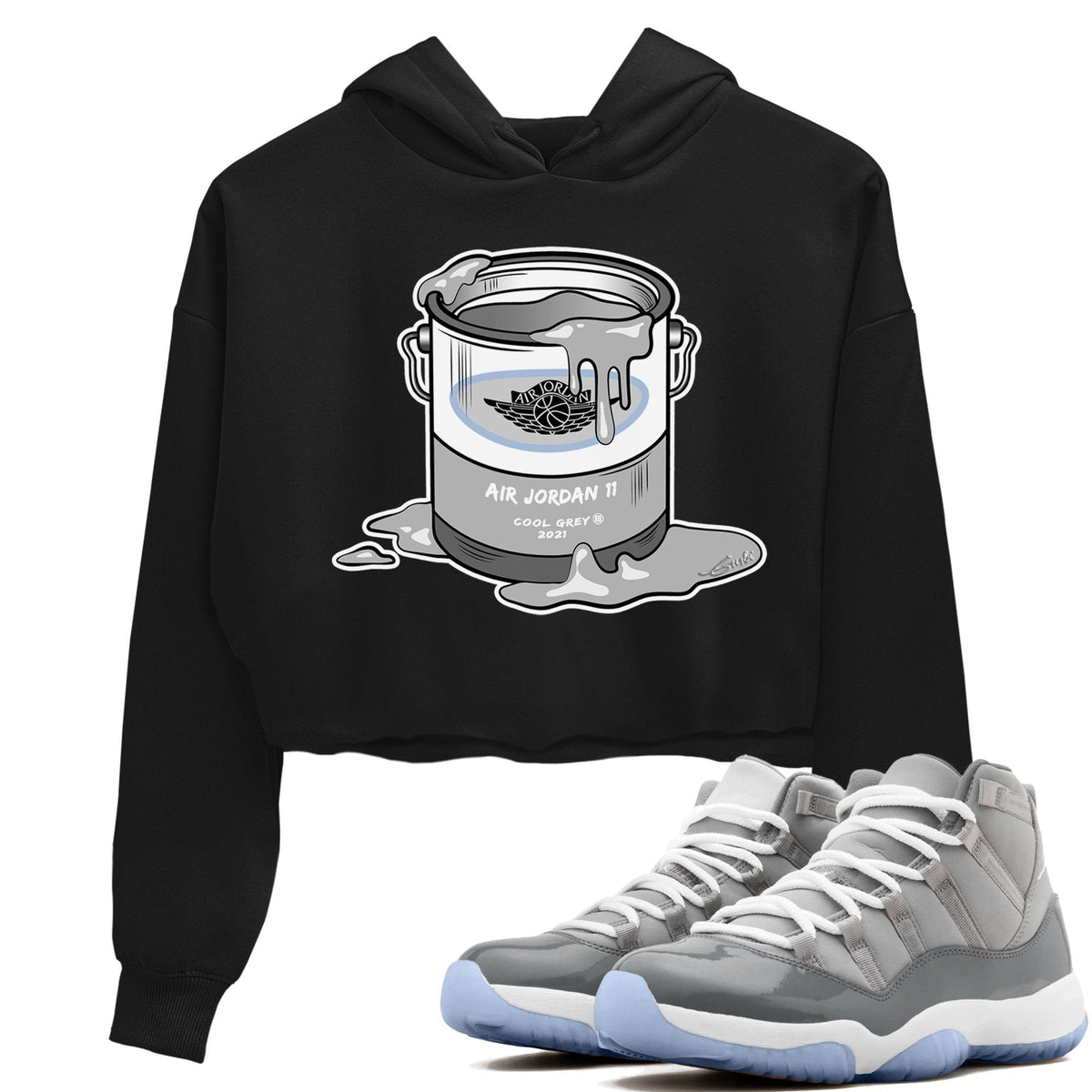 Jordan 11 Cool Grey Sneaker Matching T-Shirt Bucket Sneaker Tees Jordan 11 Cool Grey Sneaker Release Tees Women's Shirts
