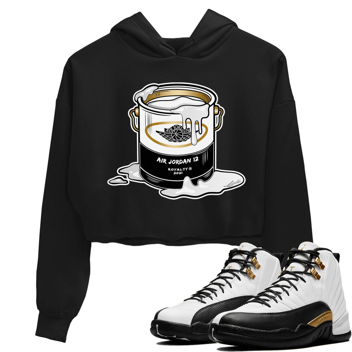 Jordan 12 Royalty Sneaker Matching T-Shirt Bucket Sneaker Tees Jordan 12 Royalty Sneaker Release Tees Women's Shirts