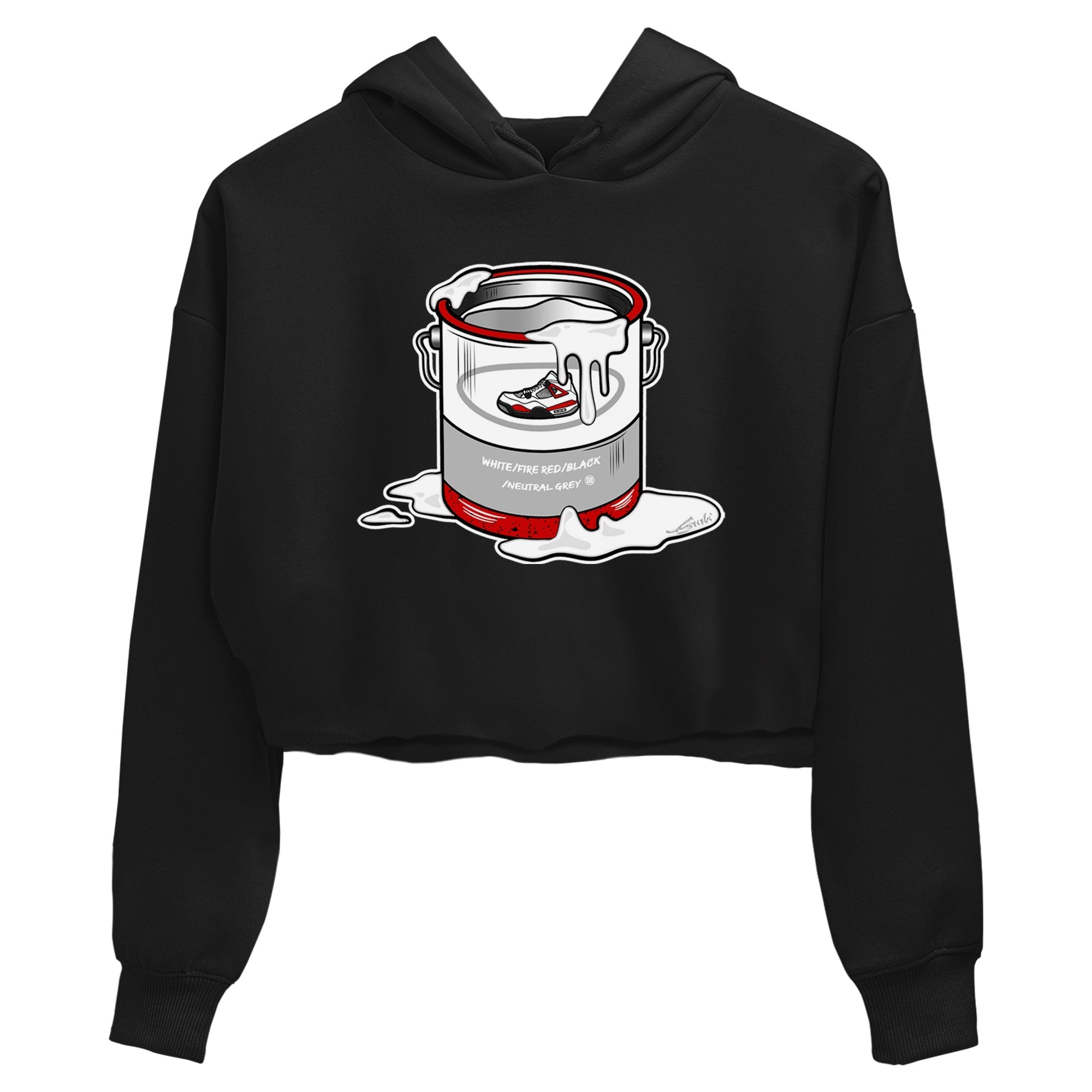 Air Jordan 4 Red Cement Sneaker Match Tees Bucket Streetwear Sneaker Shirt Air Jordan 4 Retro Red Cement Drip Gear Zone Sneaker Matching Clothing Women's Shirts Black 2