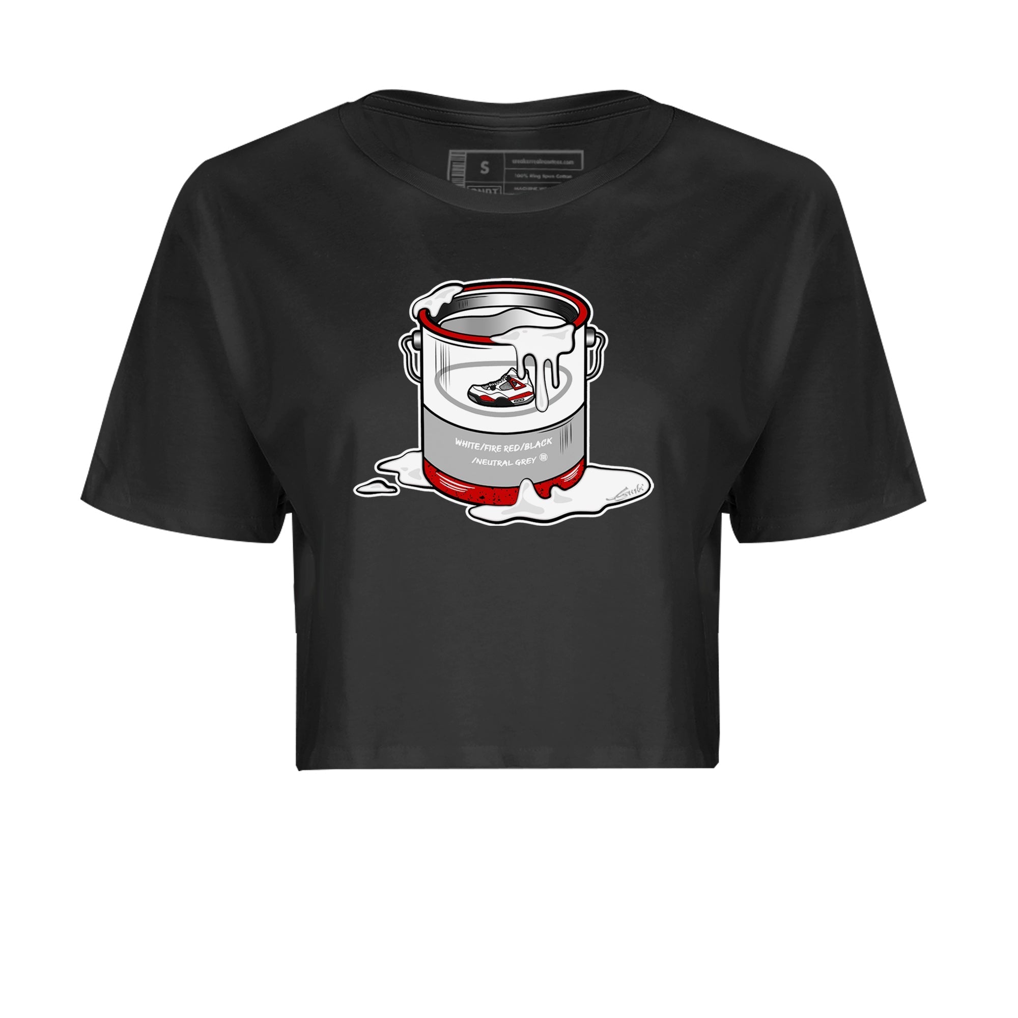 Air Jordan 4 Red Cement Sneaker Match Tees Bucket Streetwear Sneaker Shirt Air Jordan 4 Retro Red Cement Drip Gear Zone Sneaker Matching Clothing Women's Shirts Black 2