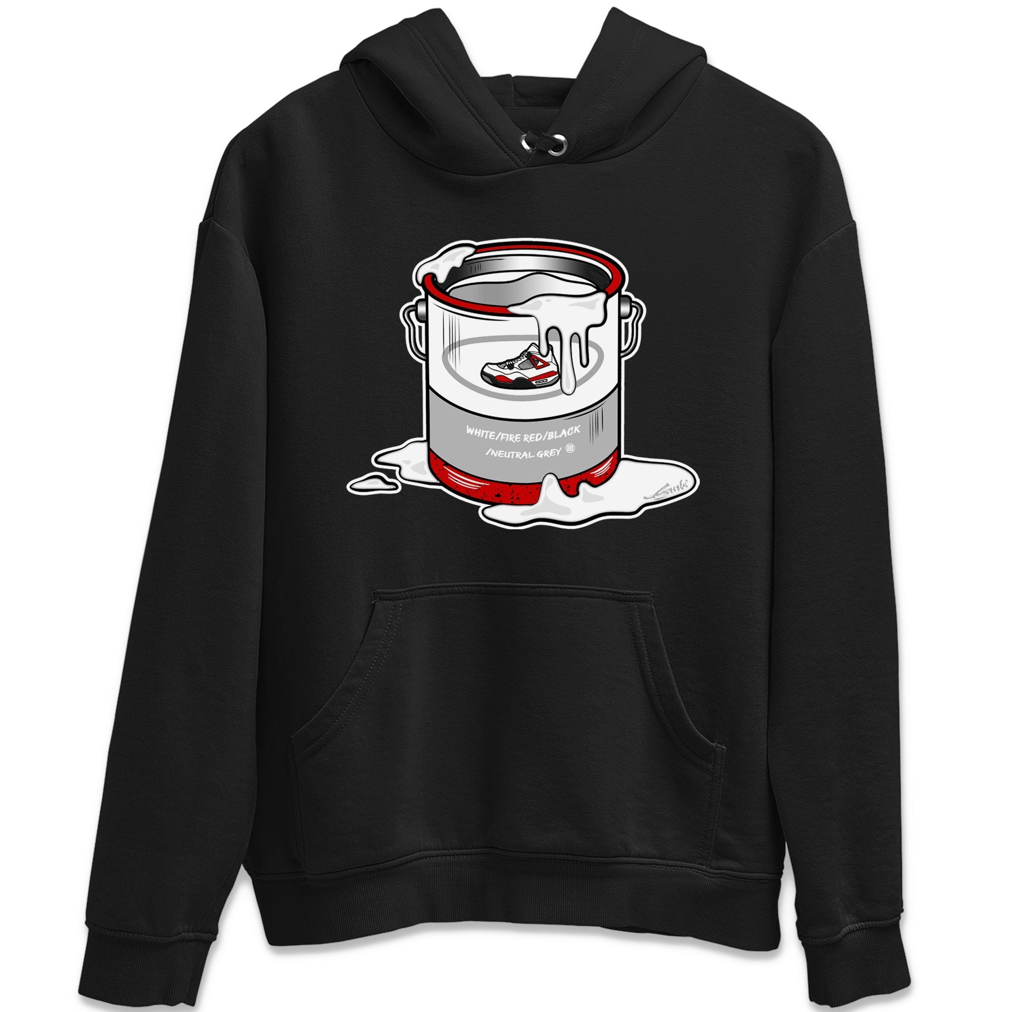Air Jordan 4 Red Cement Sneaker Match Tees Bucket Streetwear Sneaker Shirt Air Jordan 4 Retro Red Cement Drip Gear Zone Sneaker Matching Clothing Unisex Shirts Black 2