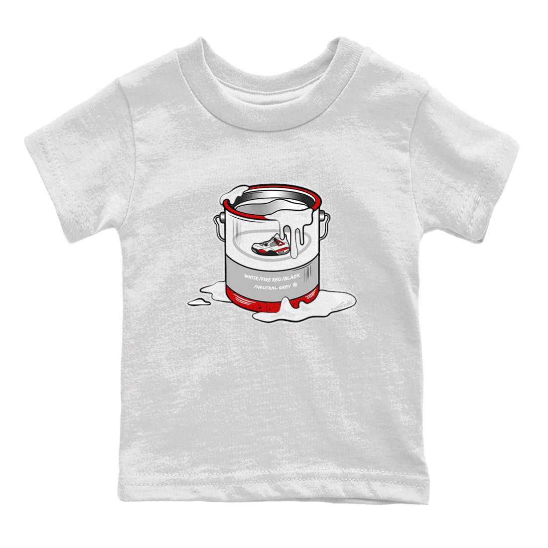 Air Jordan 4 Red Cement Sneaker Match Tees Bucket Streetwear Sneaker Shirt Air Jordan 4 Retro Red Cement Drip Gear Zone Sneaker Matching Clothing Kids Shirts White 2