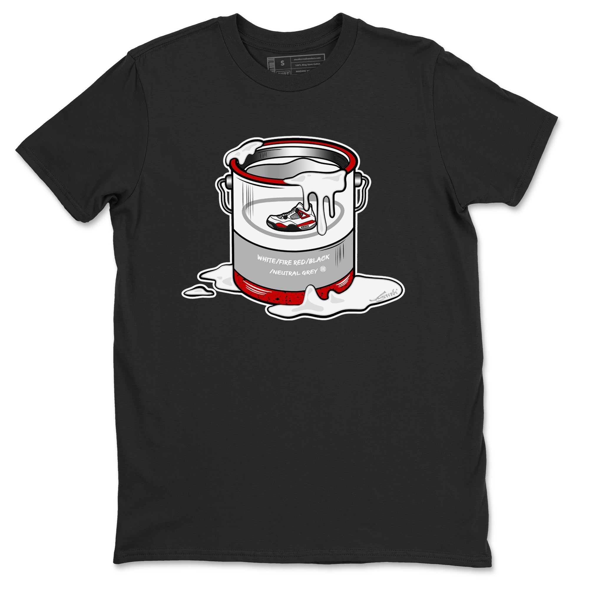 Air Jordan 4 Red Cement Sneaker Match Tees Bucket Streetwear Sneaker Shirt Air Jordan 4 Retro Red Cement Drip Gear Zone Sneaker Matching Clothing Unisex Shirts Black 2