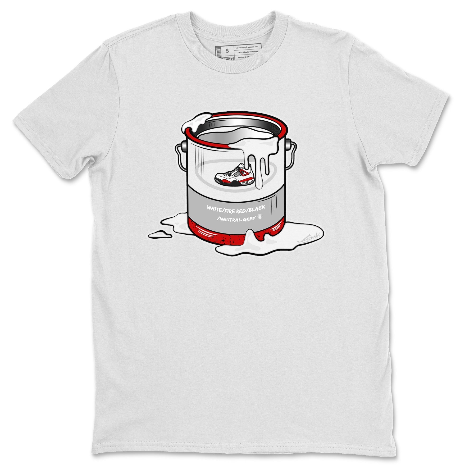 Air Jordan 4 Red Cement Sneaker Match Tees Bucket Streetwear Sneaker Shirt Air Jordan 4 Retro Red Cement Drip Gear Zone Sneaker Matching Clothing Unisex Shirts White 2