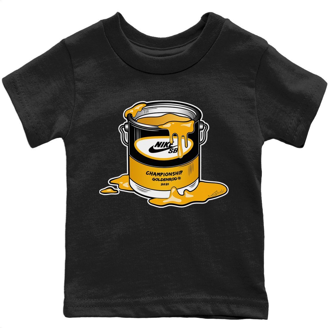 Dunk Championship Goldenrod Sneaker Match Tees Bucket Sneaker Tees Dunk Championship Goldenrod Jordan to match sneaker T-Shirt Kids Shirts