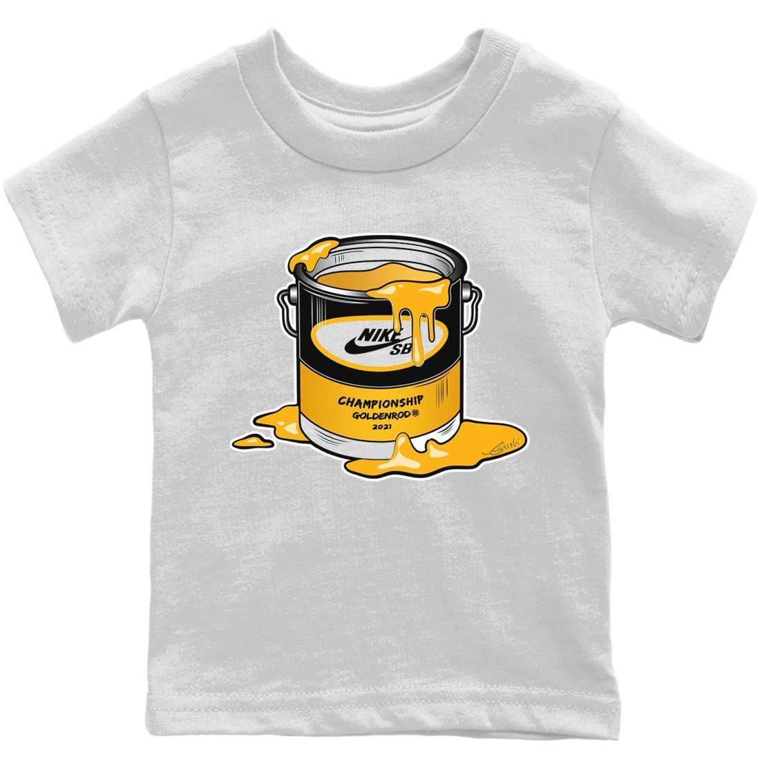 Dunk Championship Goldenrod Sneaker Match Tees Bucket Sneaker Tees Dunk Championship Goldenrod Jordan to match sneaker T-Shirt Kids Shirts