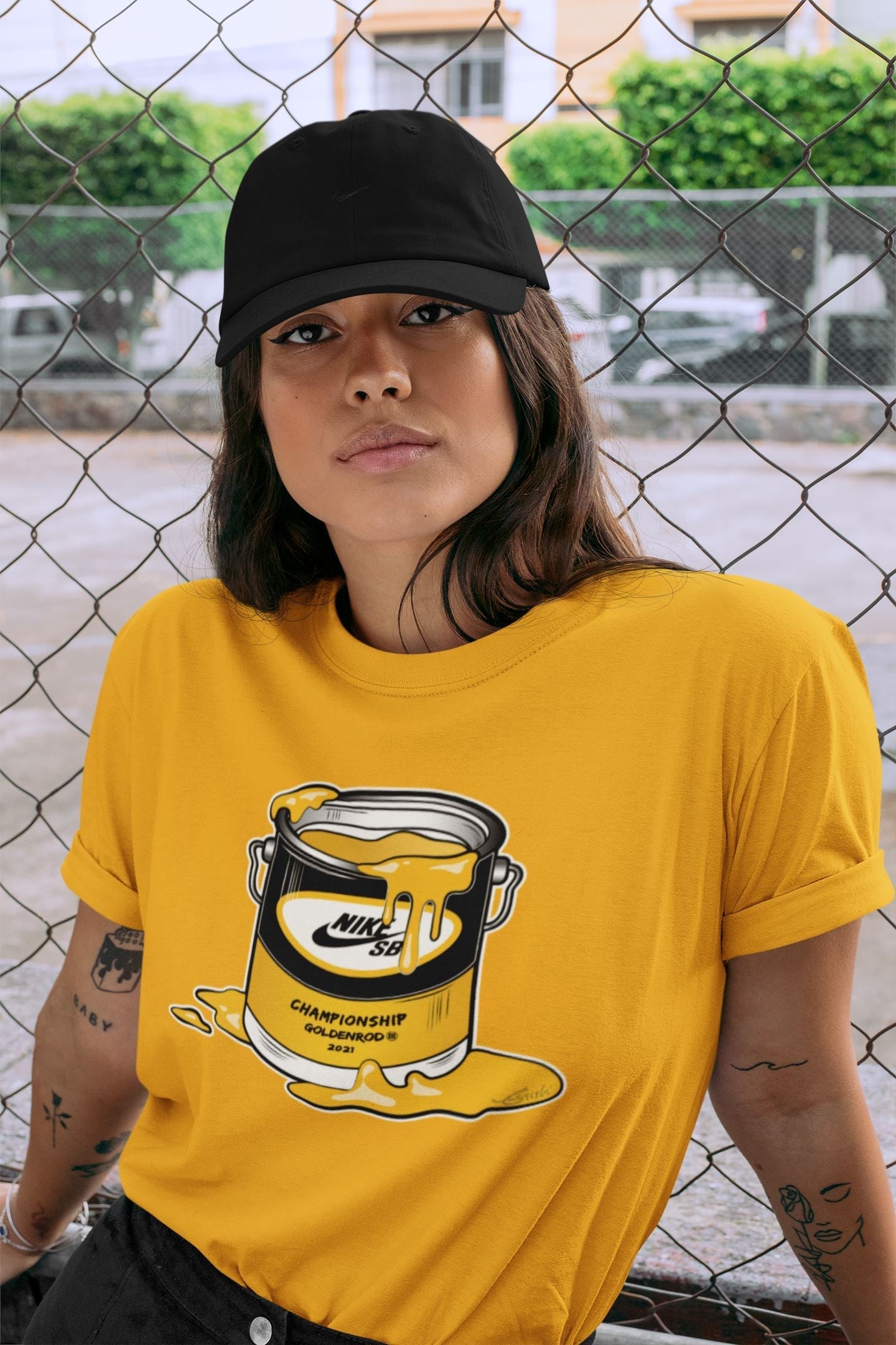 Dunk Championship Goldenrod Sneaker Match Tees Bucket Sneaker Tees Dunk Championship Goldenrod Jordan to match sneaker T-Shirt Crew Neck Shirts