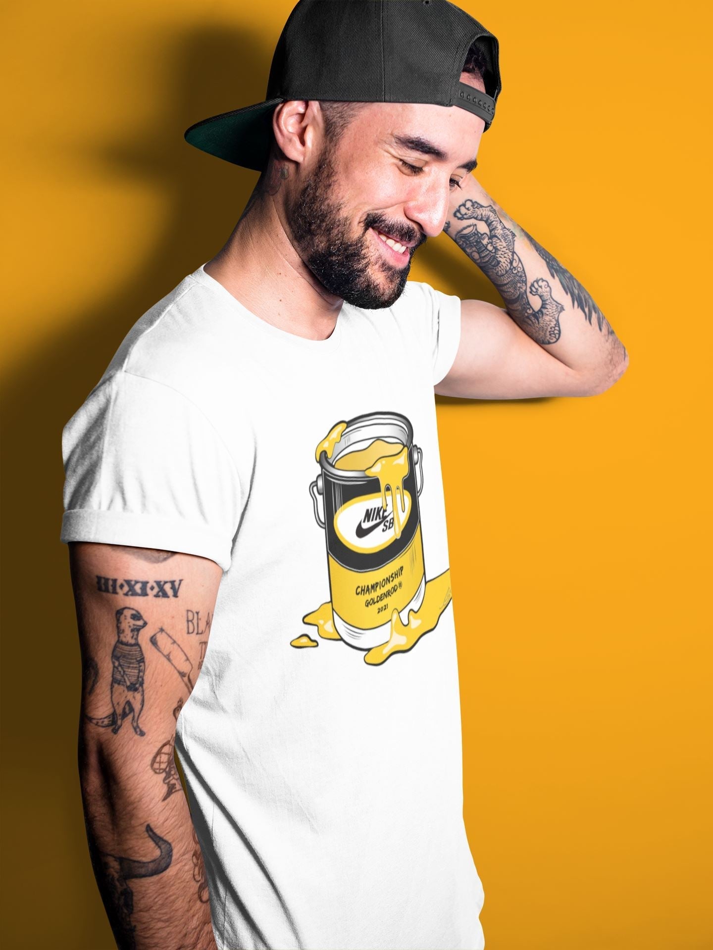 Dunk Championship Goldenrod Sneaker Match Tees Bucket Sneaker Tees Dunk Championship Goldenrod Jordan to match sneaker T-Shirt Crew Neck Shirts
