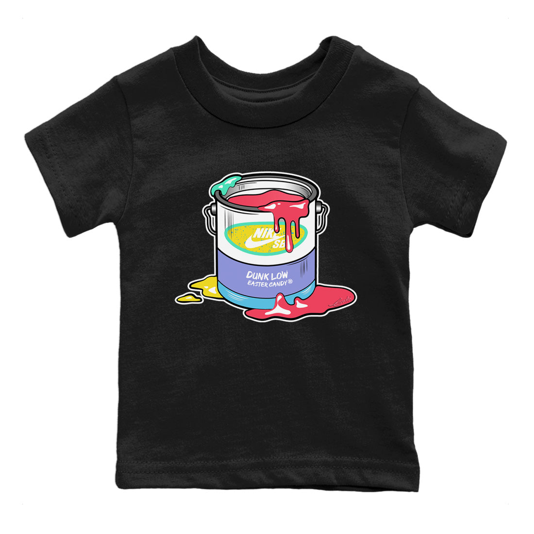 Dunk Easter Candy Sneaker Match Tees Bucket Streetwear Sneaker Shirt Holiday Easter T-Shirt Sneaker Release Tees Kids Shirts Black 2