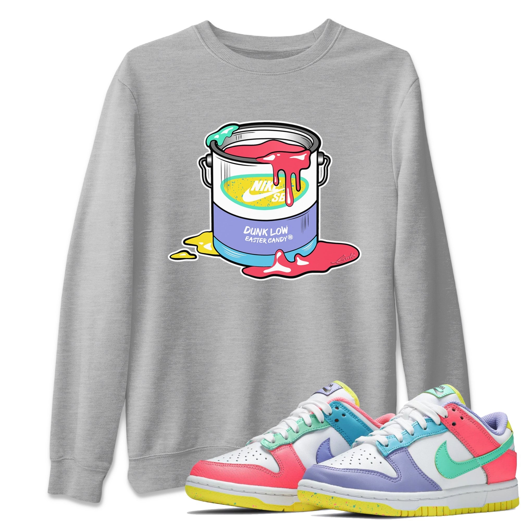 Dunk Easter Candy Bucket Crew Neck Streetwear Sneaker Shirt Holiday Easter T-Shirt Sneaker T-Shirts Washing and Care Tip