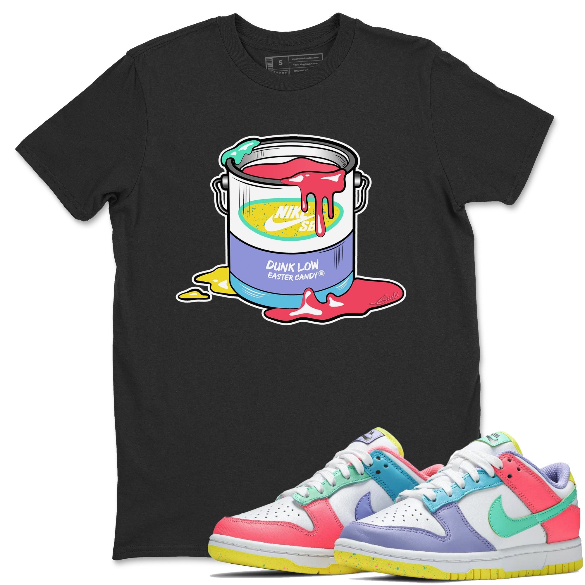 Dunk Easter Candy Sneaker Match Tees Bucket Streetwear Sneaker Shirt Holiday Easter T-Shirt Sneaker Release Tees Unisex Shirts Black 1