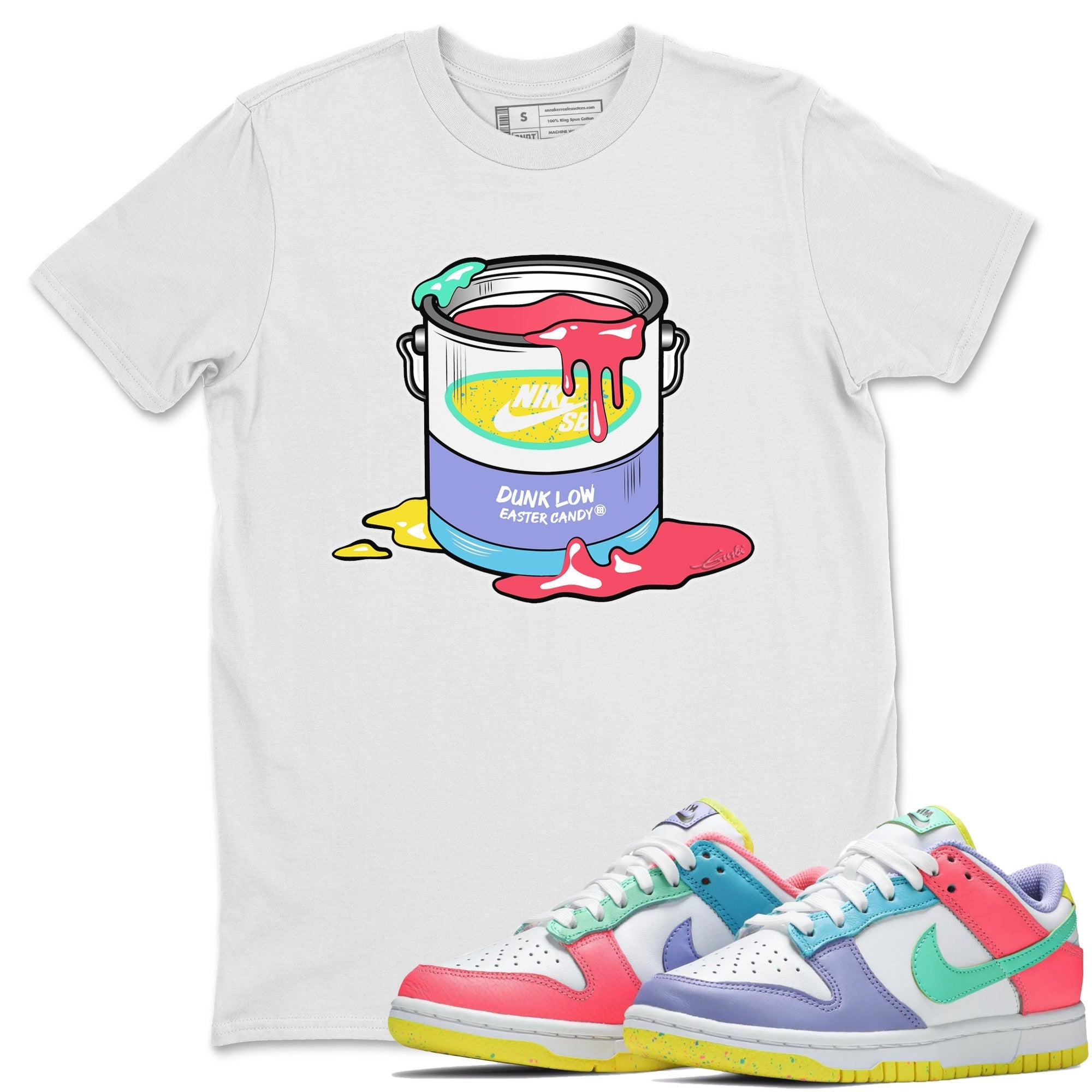 Dunk Easter Candy Sneaker Match Tees Bucket Streetwear Sneaker Shirt Holiday Easter T-Shirt Sneaker Release Tees Unisex Shirts White 1