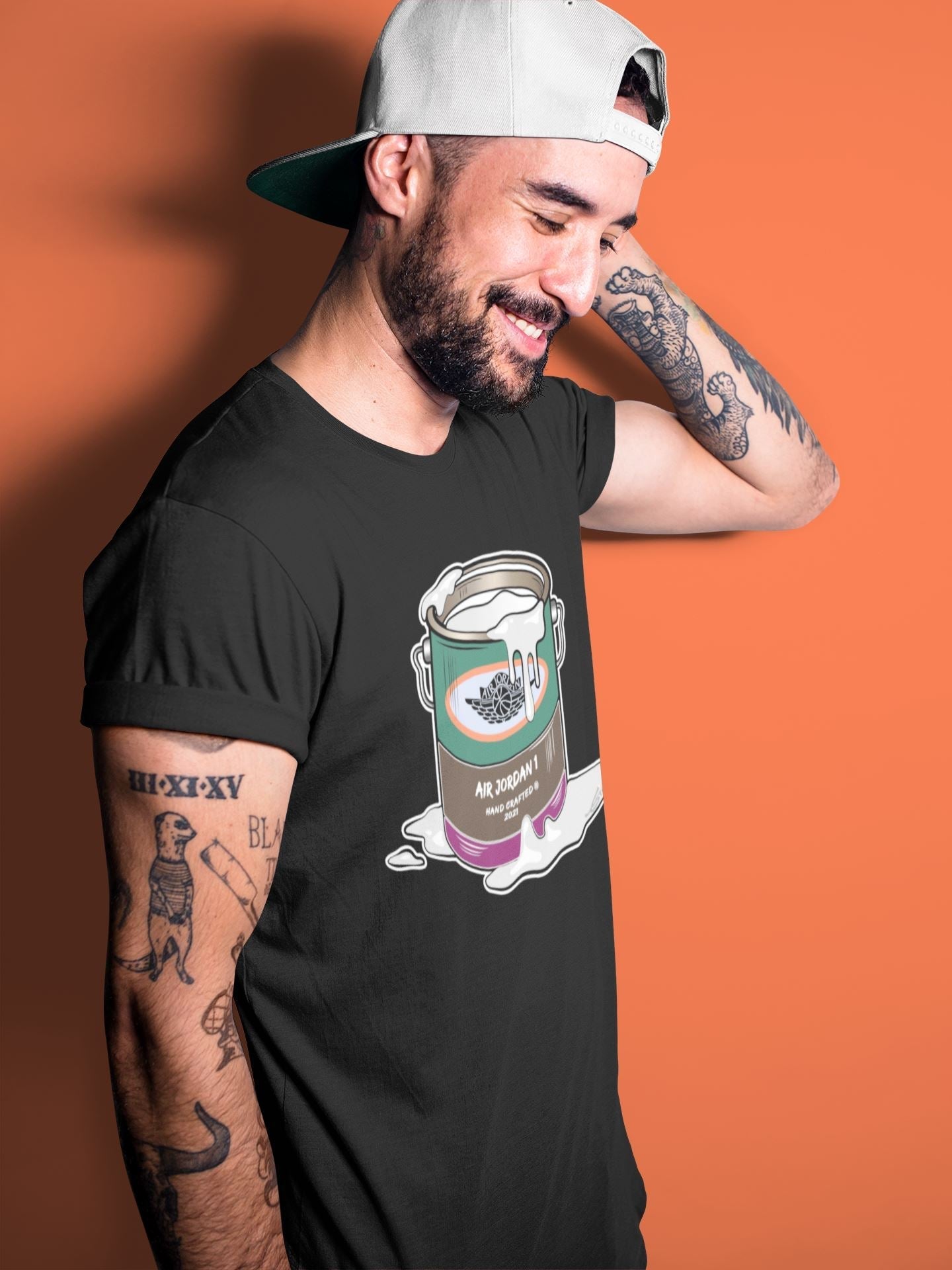 Jordan 1 Hand Crafted Sneaker Matching T-Shirt Bucket Sneaker Tees Jordan 1 Hand Crafted Sneaker Release Tees Crew Neck Tees