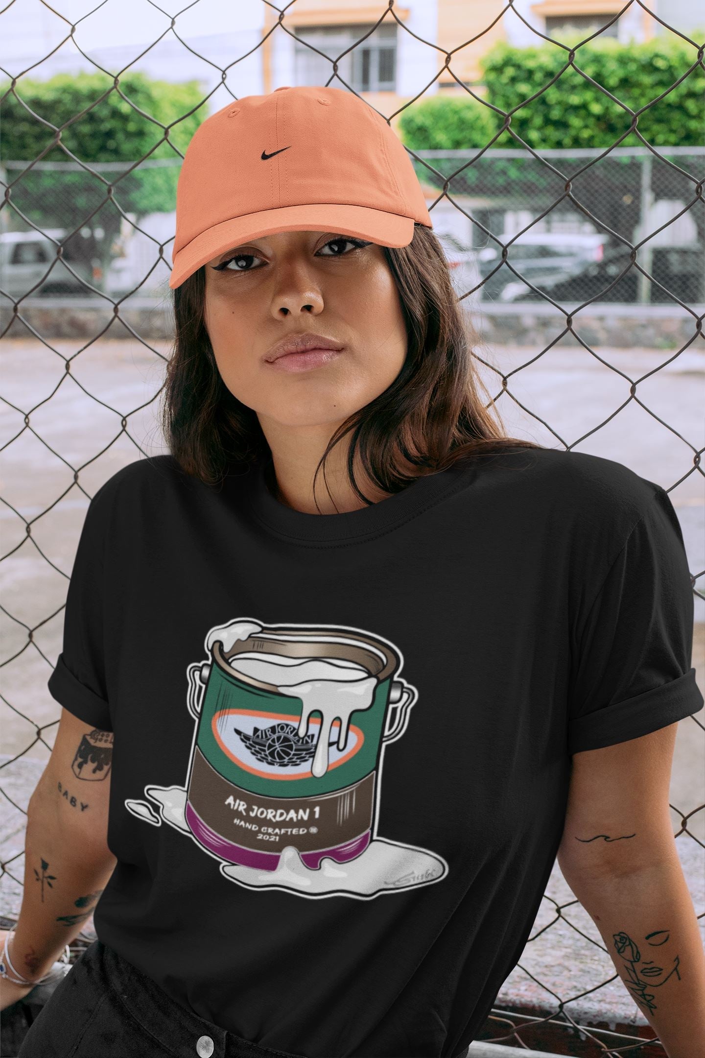 Jordan 1 Hand Crafted Sneaker Matching T-Shirt Bucket Sneaker Tees Jordan 1 Hand Crafted Sneaker Release Tees Crew Neck Tees