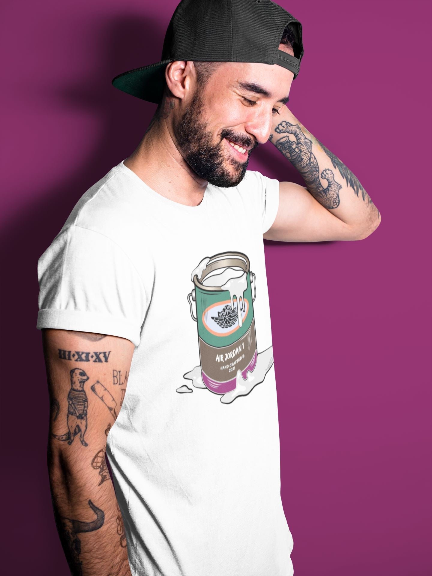 Jordan 1 Hand Crafted Sneaker Matching T-Shirt Bucket Sneaker Tees Jordan 1 Hand Crafted Sneaker Release Tees Crew Neck Tees