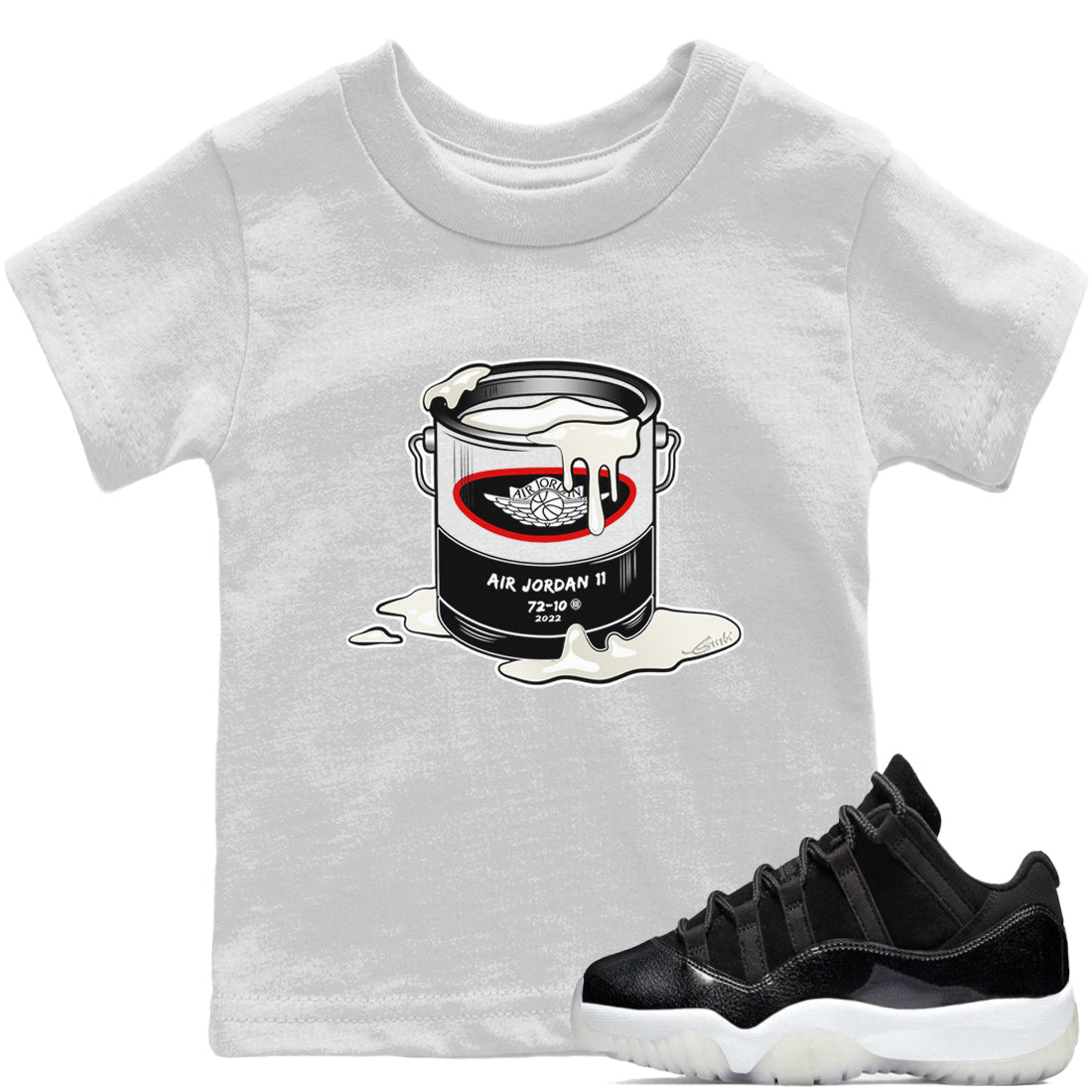 Jordan 11 72-10 Sneaker Matching T-Shirt Bucket Sneaker Tees Jordan 11 72-10 Sneaker Release Tees Kids Shirts