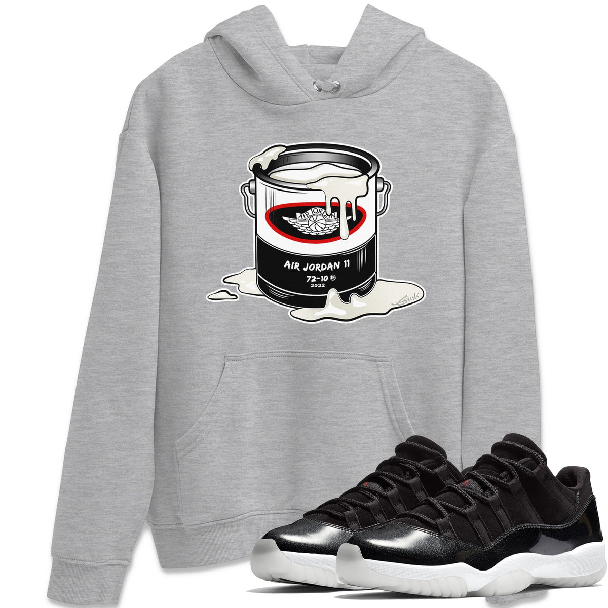 Jordan 11 72-10 Sneaker Matching T-Shirt Bucket Sneaker Tees Jordan 11 72-10 Sneaker Release Tees Crew Neck Tees