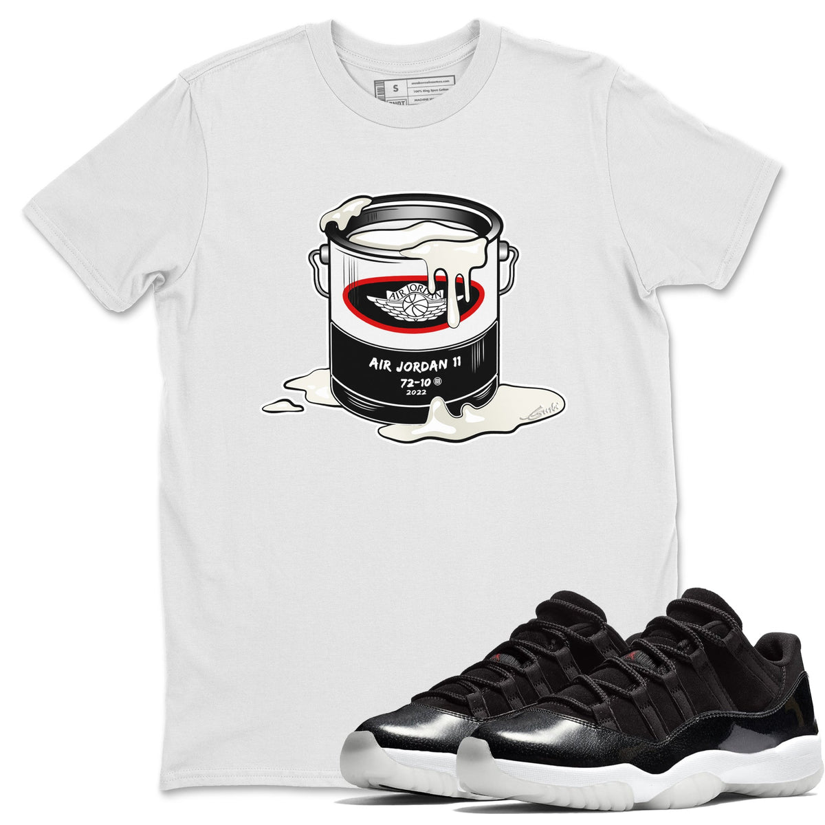 Jordan 11 72-10 Sneaker Matching T-Shirt Bucket Sneaker Tees Jordan 11 72-10 Sneaker Release Tees Crew Neck Tees