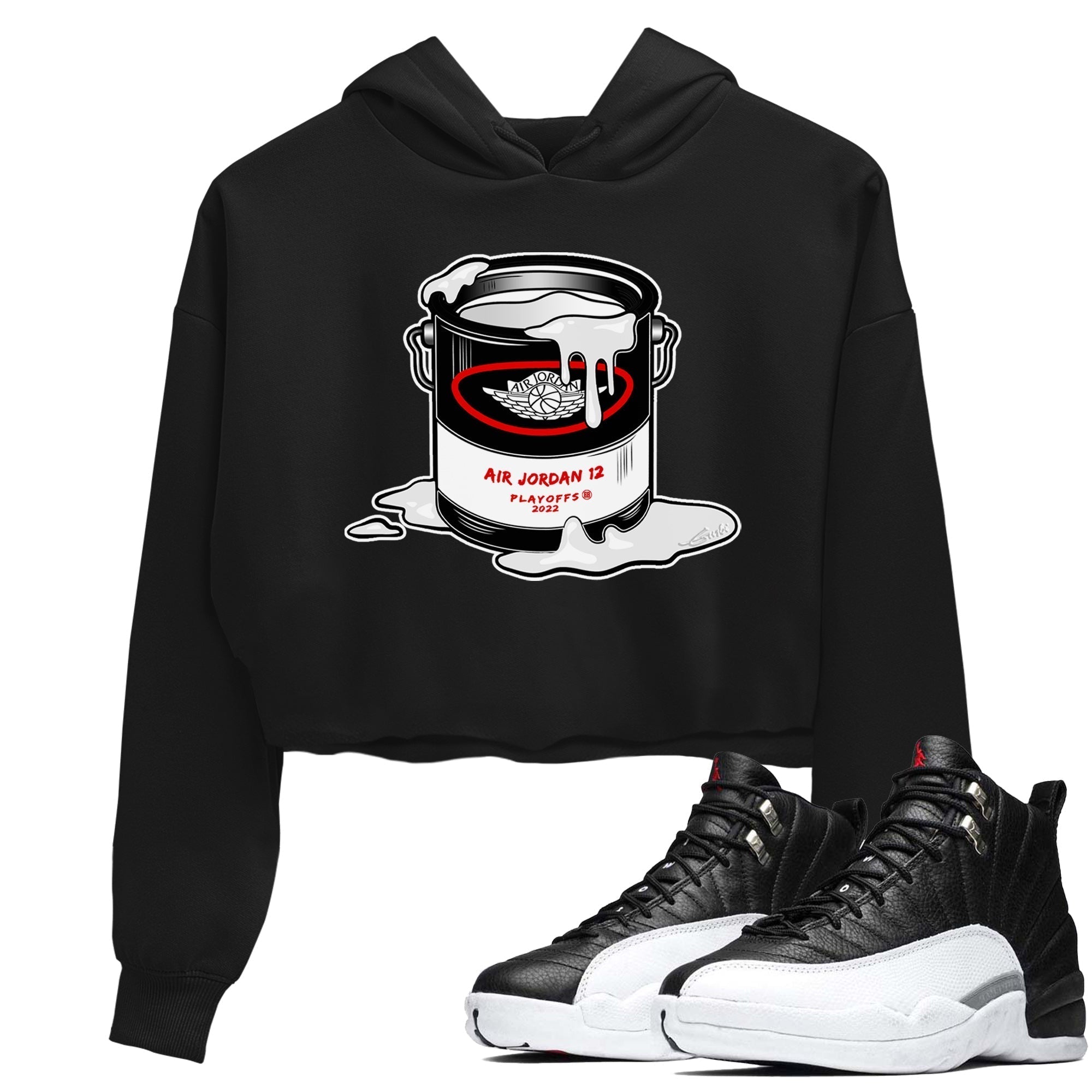 Jordan 12 Playoffs Sneaker Matching T-Shirt Bucket Sneaker Tees Jordan 12 Playoffs Sneaker Release Tees Women's Shirts