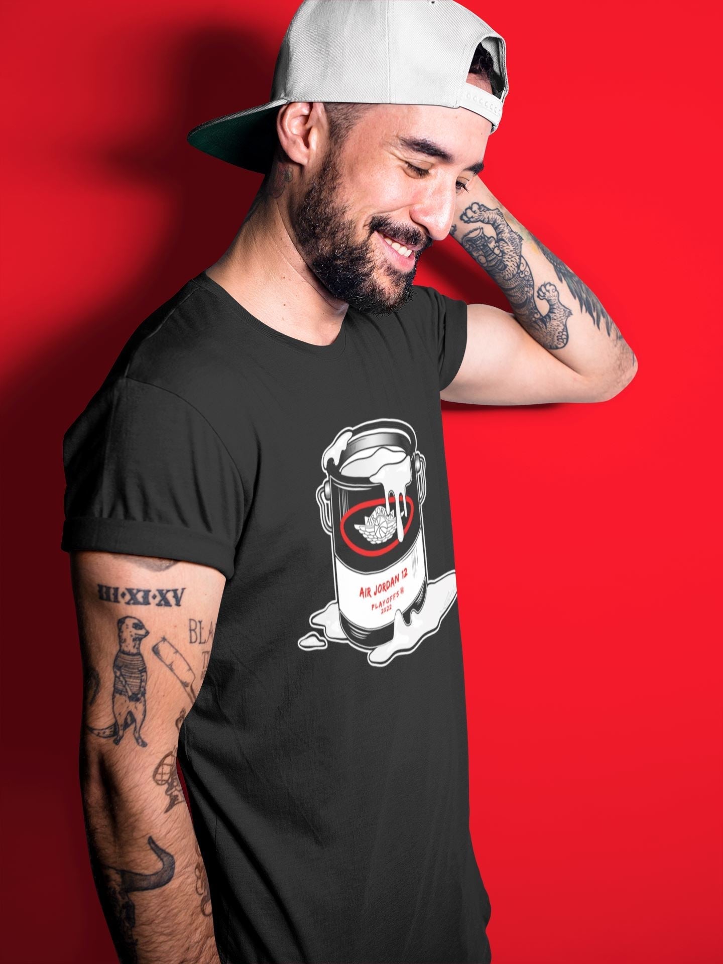 Jordan 12 Playoffs Sneaker Matching T-Shirt Bucket Sneaker Tees Jordan 12 Playoffs Sneaker Release Tees Crew Neck Tees