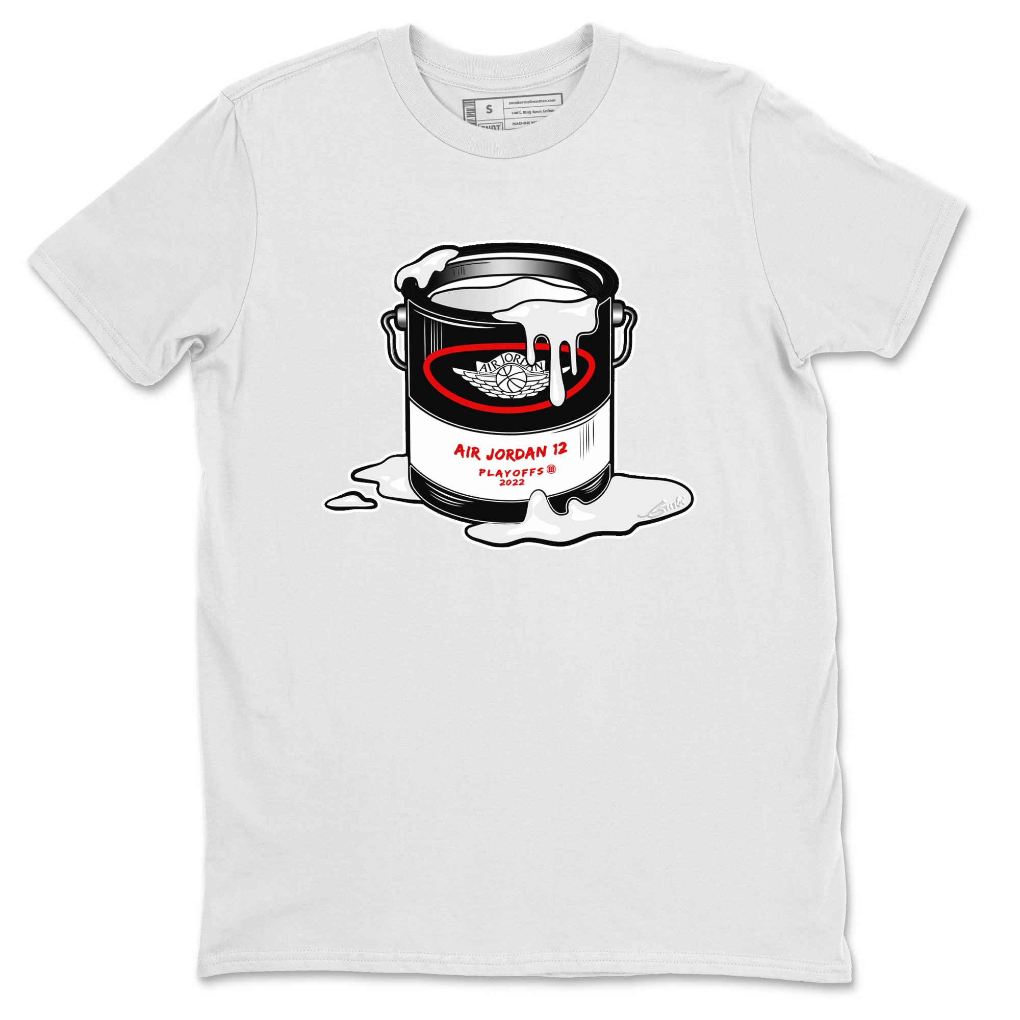 Jordan 12 Playoffs Sneaker Matching T-Shirt Bucket Sneaker Tees Jordan 12 Playoffs Sneaker Release Tees Crew Neck Tees