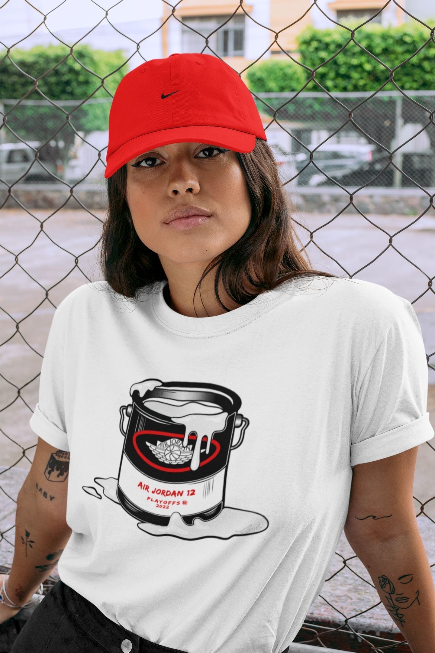 Jordan 12 Playoffs Sneaker Matching T-Shirt Bucket Sneaker Tees Jordan 12 Playoffs Sneaker Release Tees Crew Neck Tees