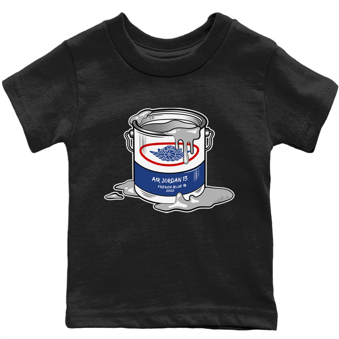 Jordan 13 French Blue Sneaker Matching T-Shirt Bucket Sneaker Tees Jordan 13 French Blue Sneaker Release Tees Kids Shirts