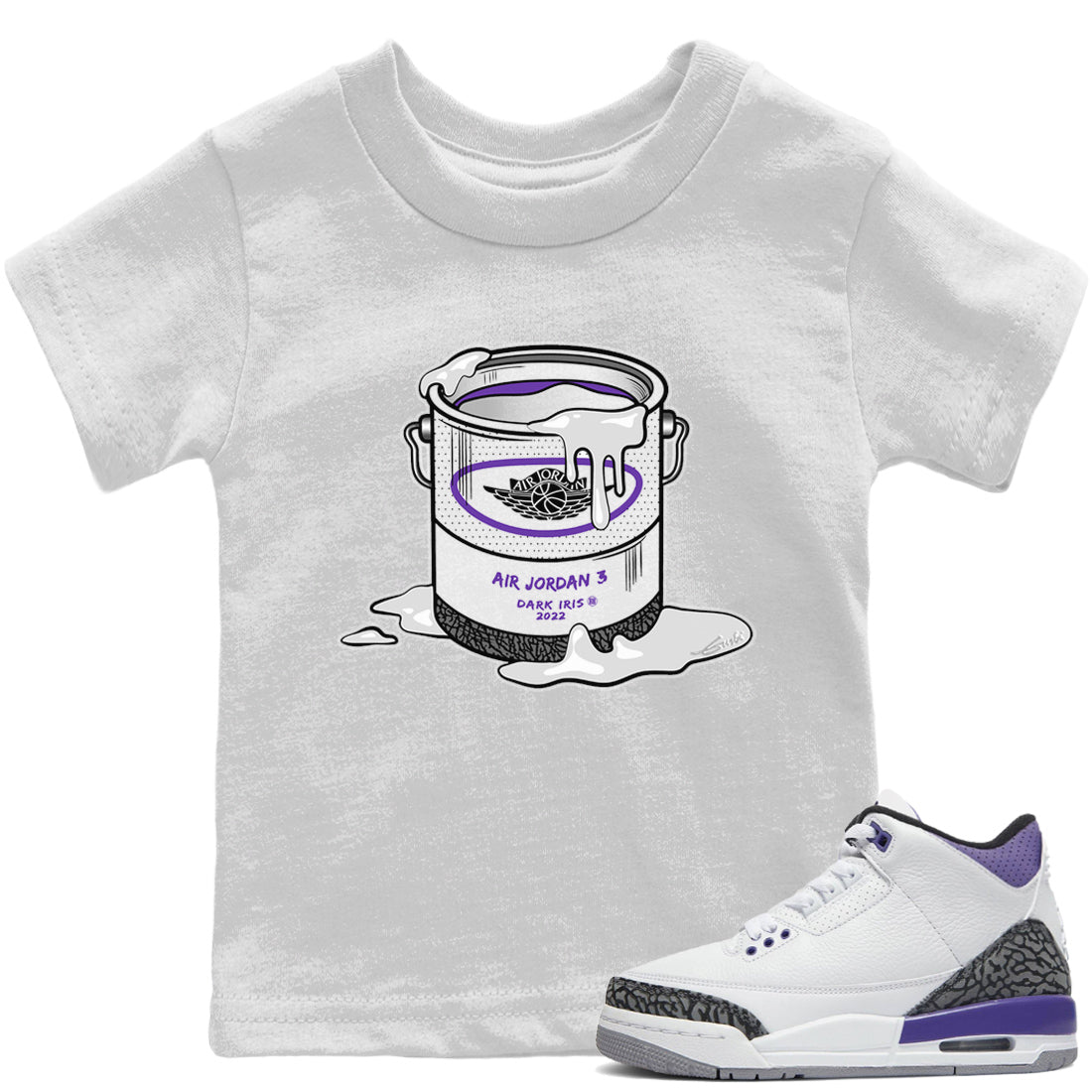 Jordan 3 Dark Iris Sneaker Matching T-Shirt Bucket Sneaker Tees Jordan 3 Dark Iris Sneaker Release Tees Kids Shirts