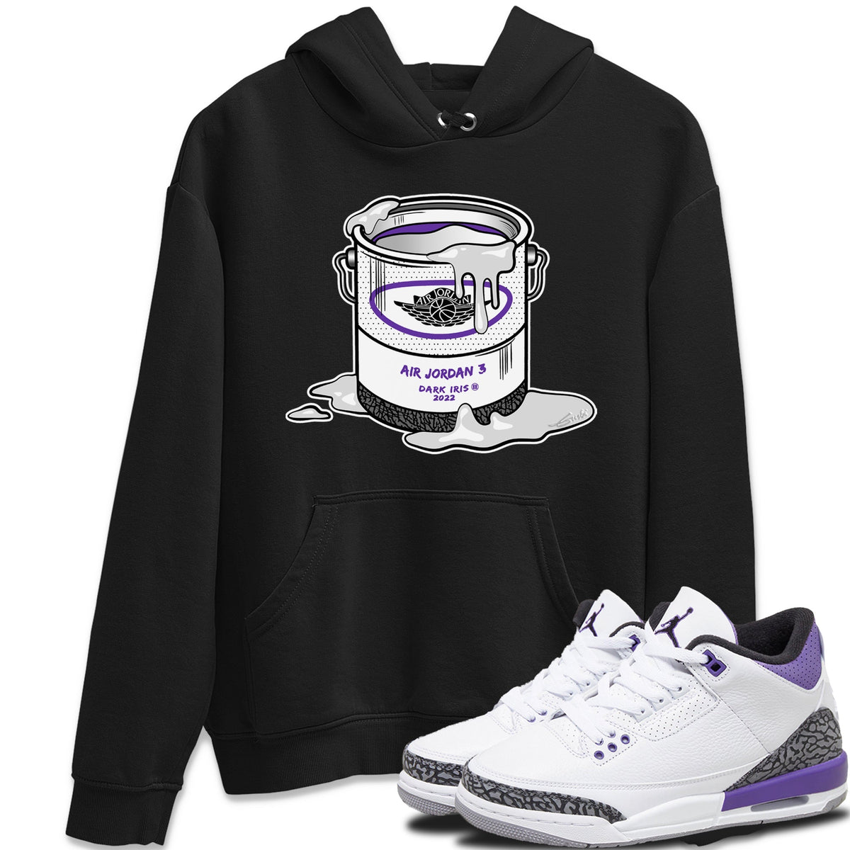 Jordan 3 Dark Iris Sneaker Matching T-Shirt Bucket Sneaker Tees Jordan 3 Dark Iris Sneaker Release Tees Crew Neck Tees