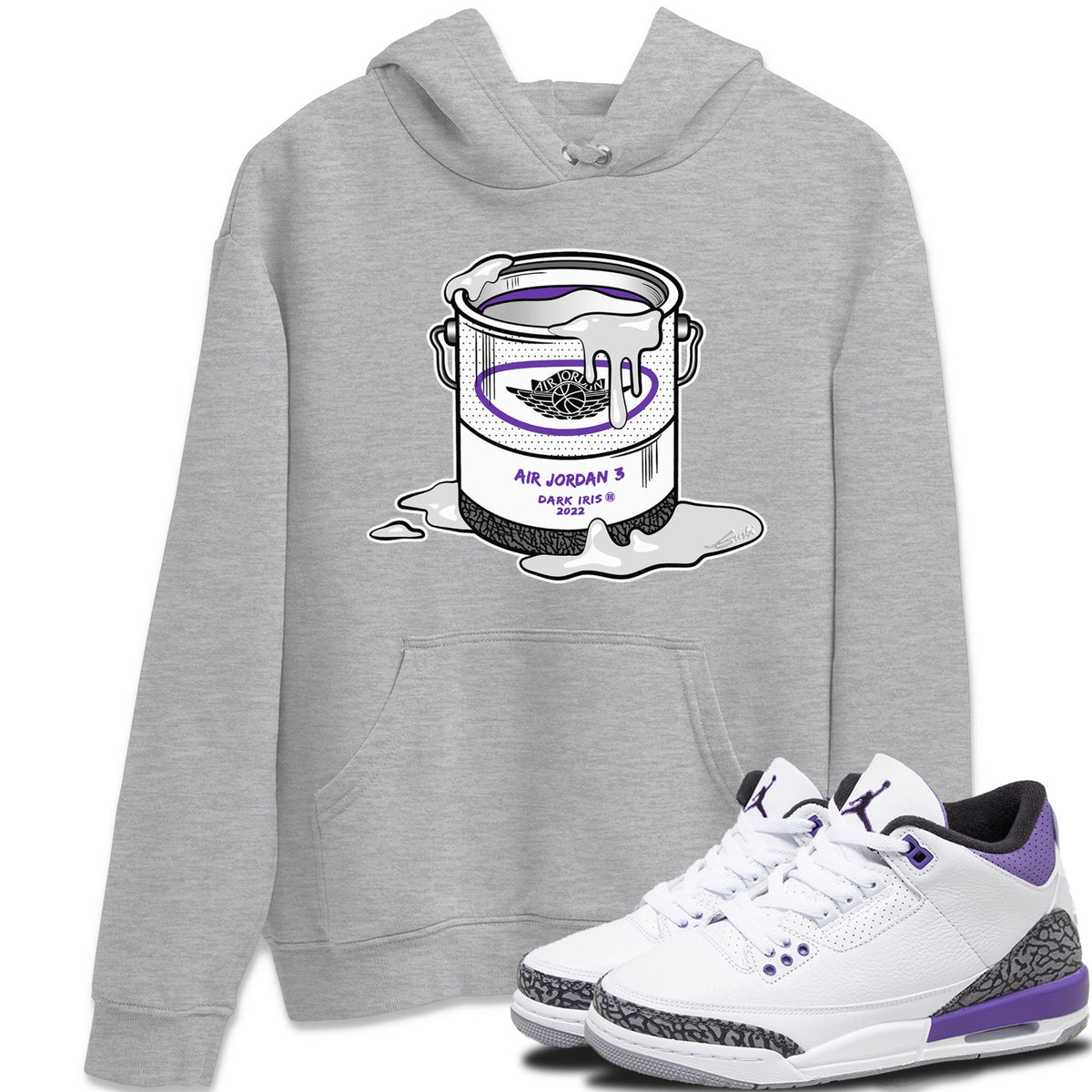Jordan 3 Dark Iris Sneaker Matching T-Shirt Bucket Sneaker Tees Jordan 3 Dark Iris Sneaker Release Tees Crew Neck Tees
