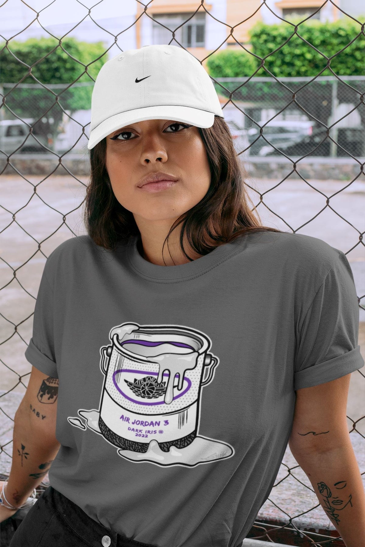 Jordan 3 Dark Iris Sneaker Matching T-Shirt Bucket Sneaker Tees Jordan 3 Dark Iris Sneaker Release Tees Crew Neck Tees