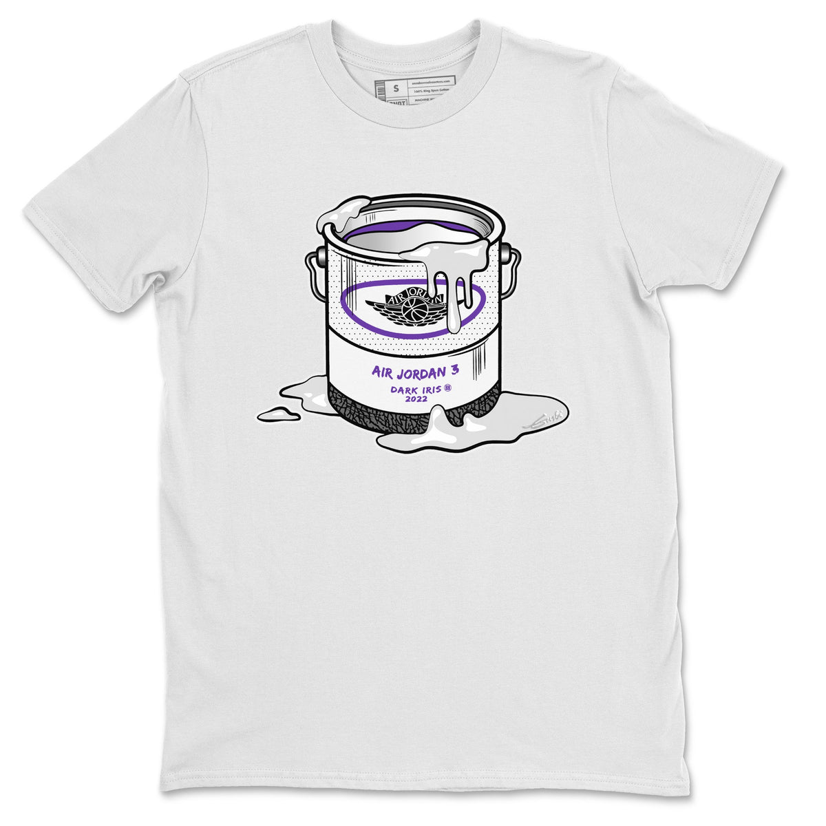 Jordan 3 Dark Iris Sneaker Matching T-Shirt Bucket Sneaker Tees Jordan 3 Dark Iris Sneaker Release Tees Crew Neck Tees