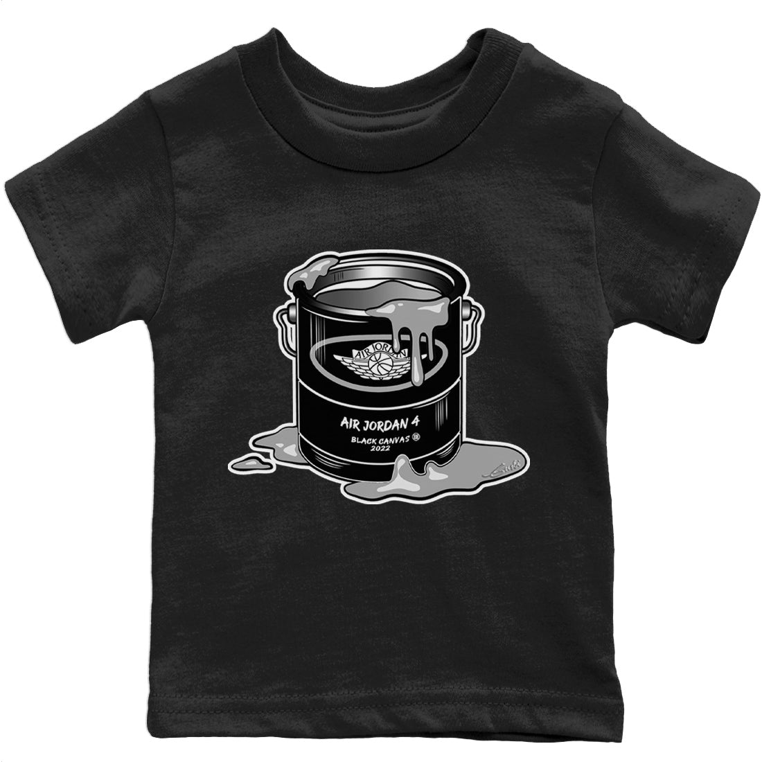 Jordan 4 Black Canvas Sneaker Matching T-Shirt Bucket Sneaker Tees Jordan 4 Black Canvas Sneaker Release Tees Kids Shirts