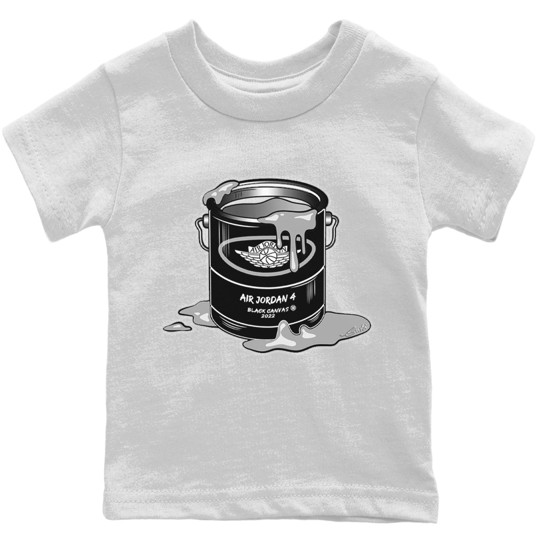Jordan 4 Black Canvas Sneaker Matching T-Shirt Bucket Sneaker Tees Jordan 4 Black Canvas Sneaker Release Tees Kids Shirts