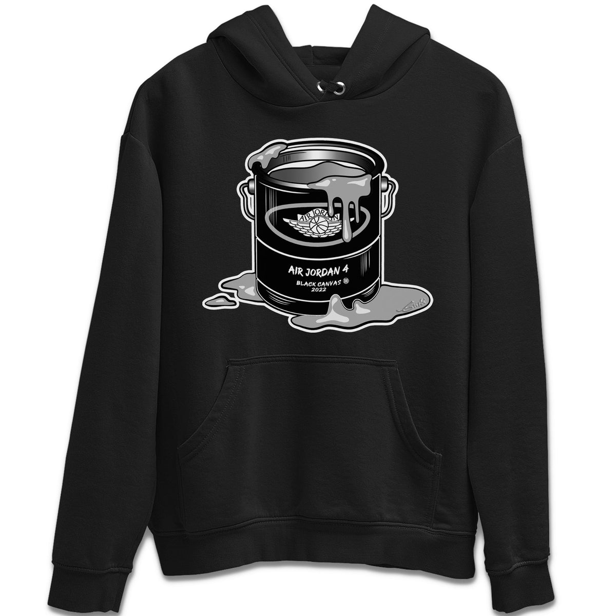 Jordan 4 Black Canvas Sneaker Matching T-Shirt Bucket Sneaker Tees Jordan 4 Black Canvas Sneaker Release Tees Crew Neck Tees