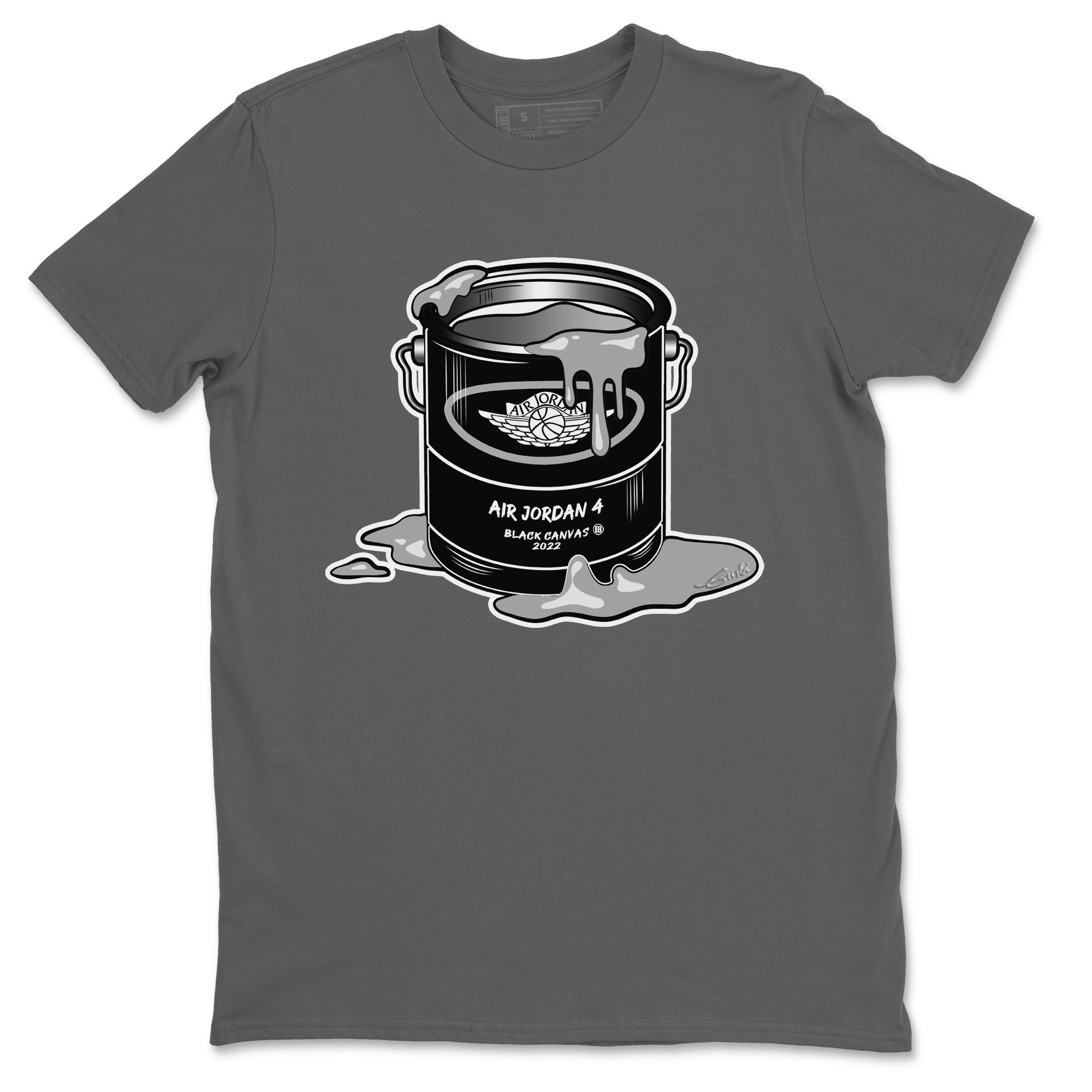 Jordan 4 Black Canvas Sneaker Matching T-Shirt Bucket Sneaker Tees Jordan 4 Black Canvas Sneaker Release Tees Crew Neck Tees