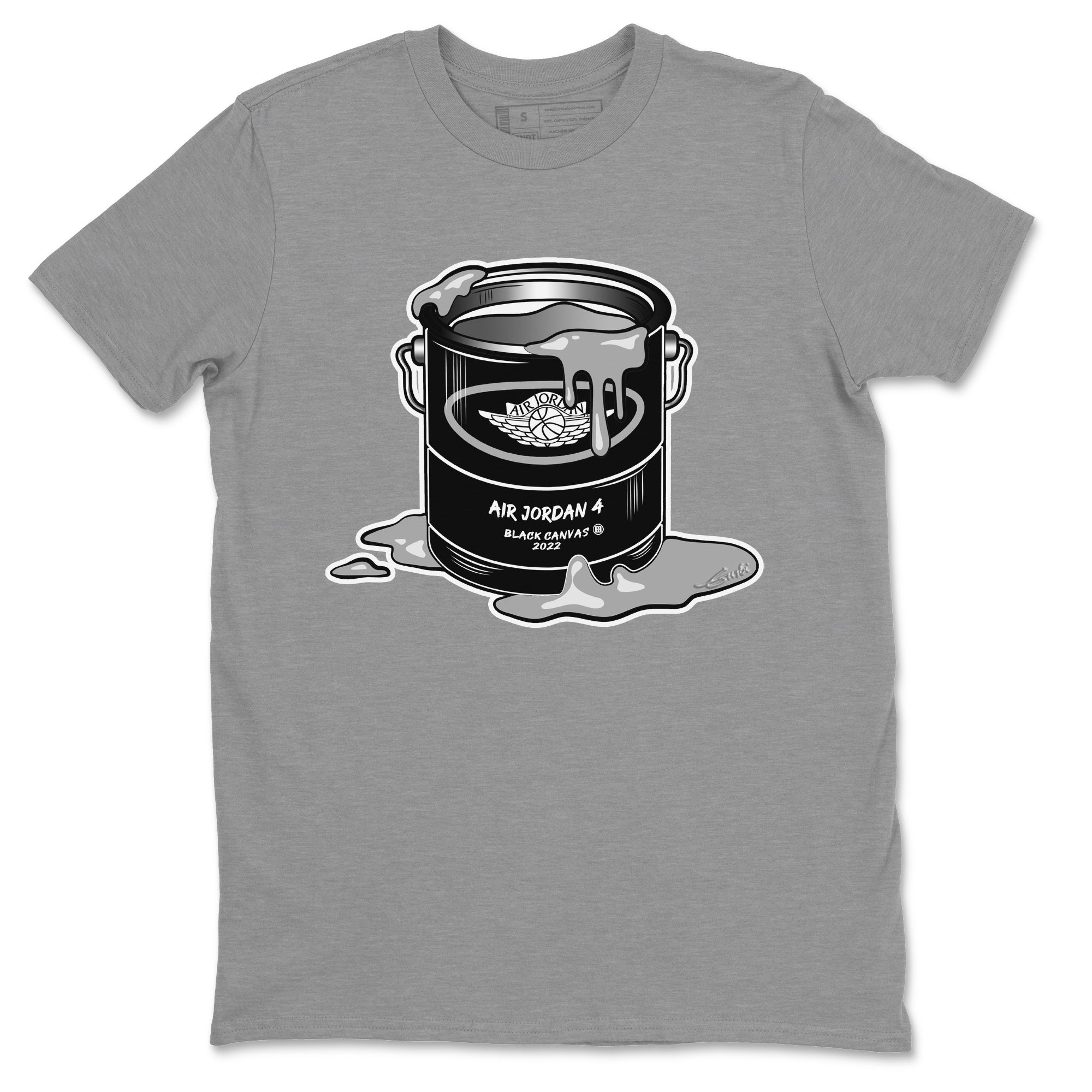 Jordan 4 Black Canvas Sneaker Matching T-Shirt Bucket Sneaker Tees Jordan 4 Black Canvas Sneaker Release Tees Crew Neck Tees