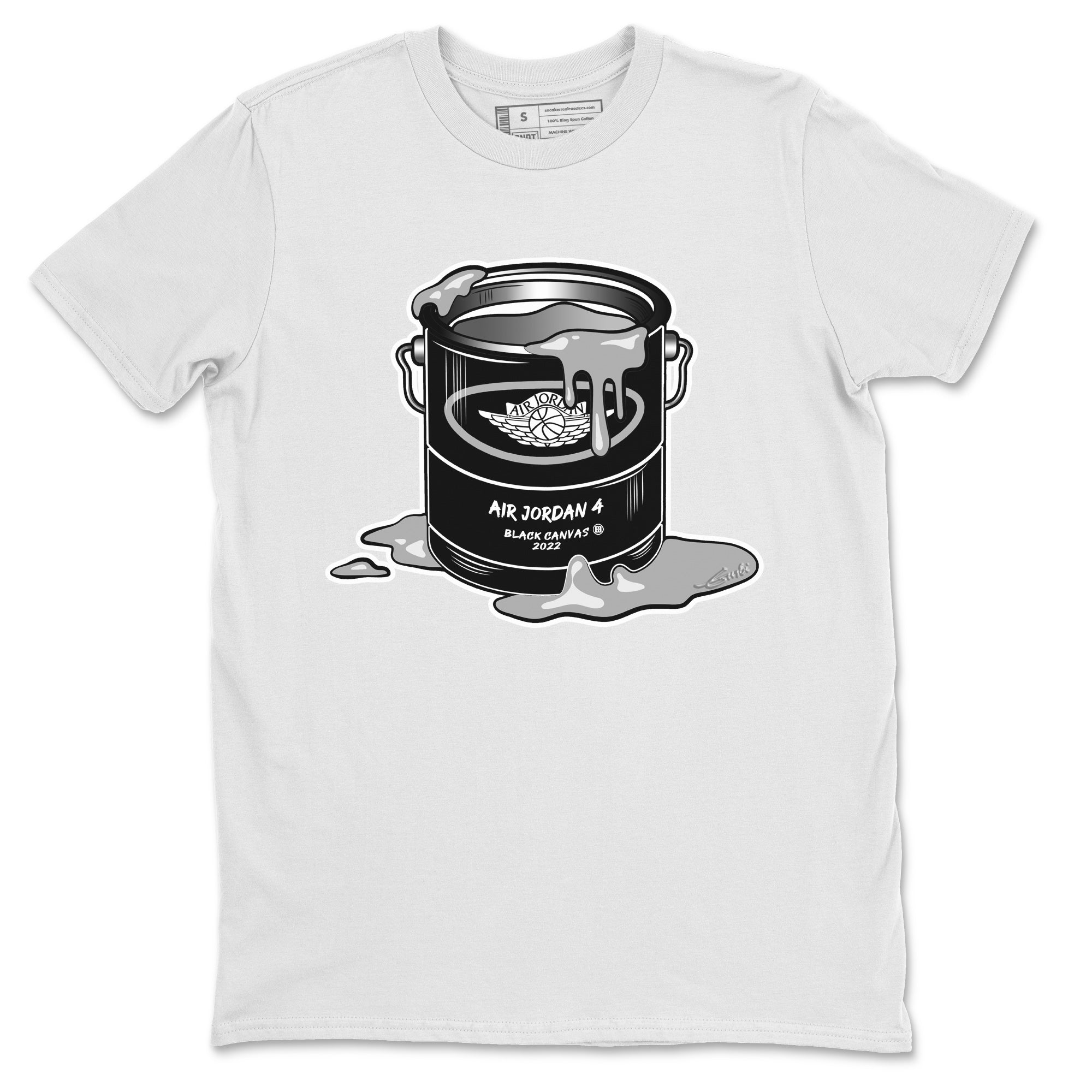 Jordan 4 Black Canvas Sneaker Matching T-Shirt Bucket Sneaker Tees Jordan 4 Black Canvas Sneaker Release Tees Crew Neck Tees