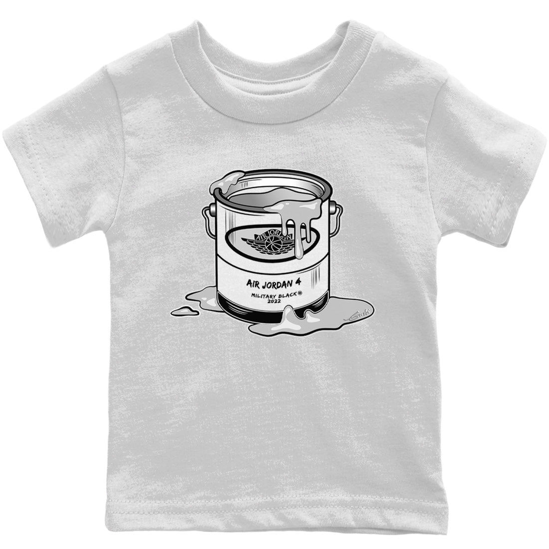 Jordan 4 Military Black Sneaker Matching T-Shirt Bucket Sneaker Tees Jordan 4 Military Black Sneaker Release Tees Kids Shirts