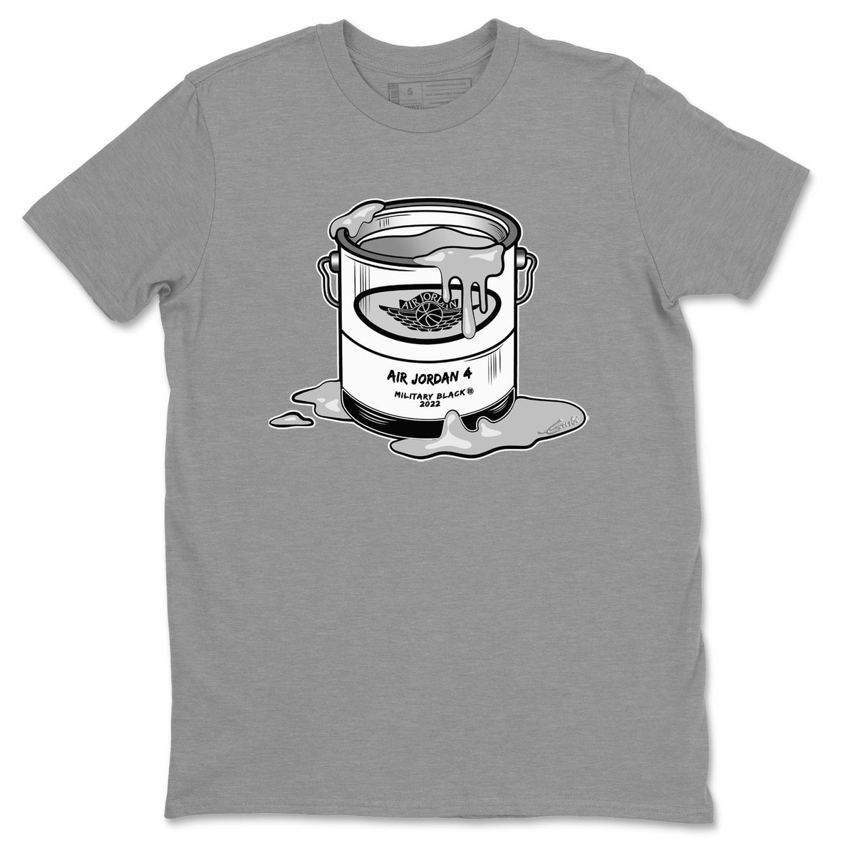Jordan 4 Military Black Sneaker Matching T-Shirt Bucket Sneaker Tees Jordan 4 Military Black Sneaker Release Tees Crew Neck Tees