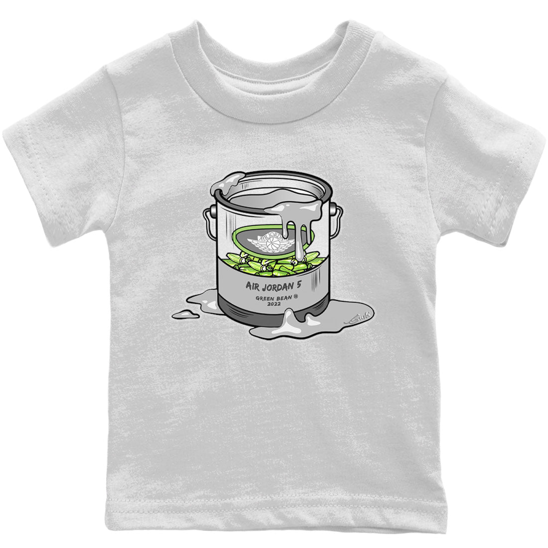 Jordan 5 Green Bean Sneaker Matching T-Shirt Bucket Sneaker Tees Jordan 5 Green Bean Sneaker Release Tees Kids Shirts