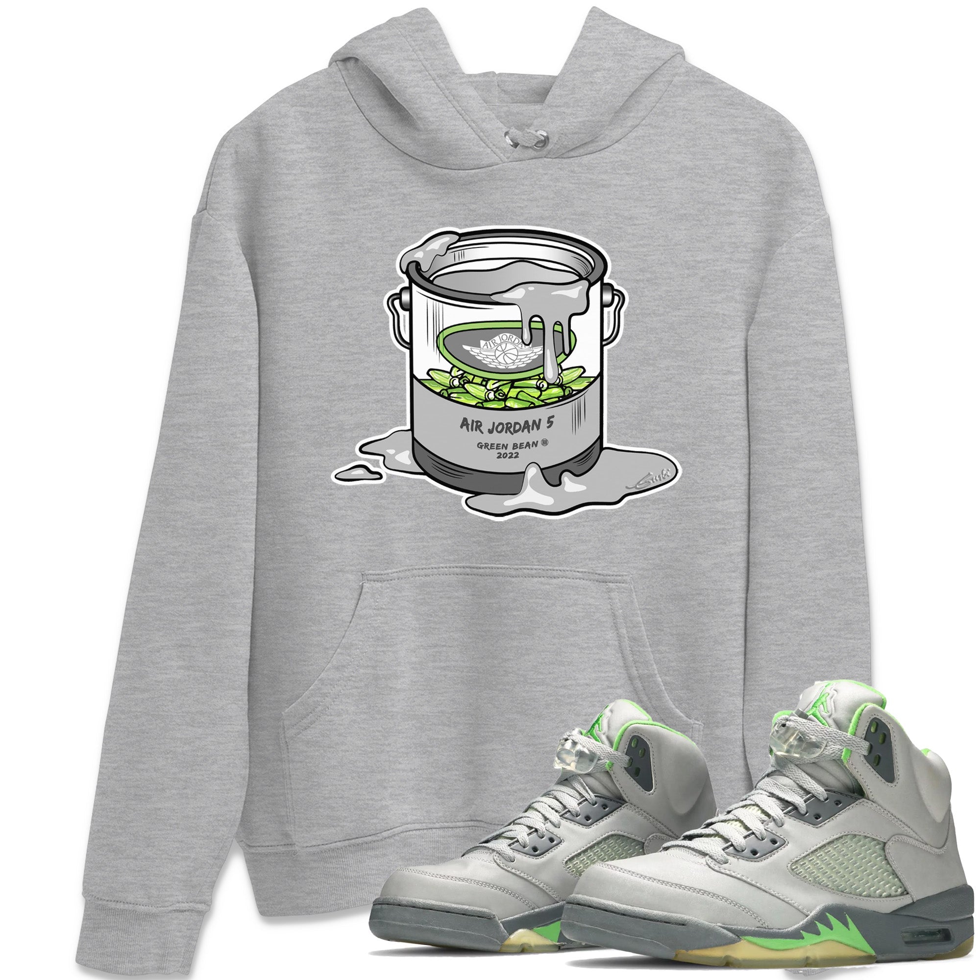Jordan 5 Green Bean Sneaker Matching T-Shirt Bucket Sneaker Tees Jordan 5 Green Bean Sneaker Release Tees Crew Neck Tees