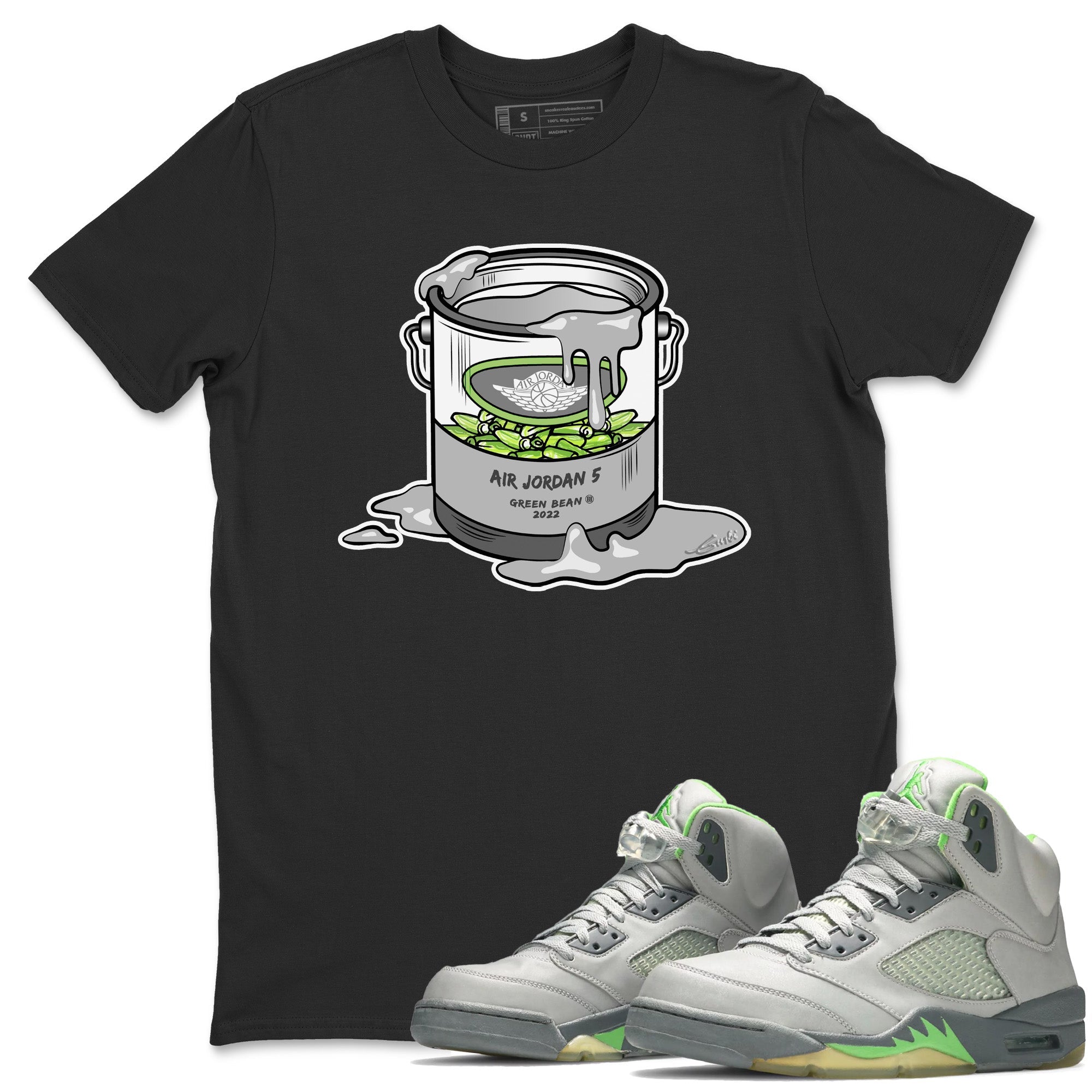 Jordan 5 Green Bean Sneaker Matching T-Shirt Bucket Sneaker Tees Jordan 5 Green Bean Sneaker Release Tees Crew Neck Tees