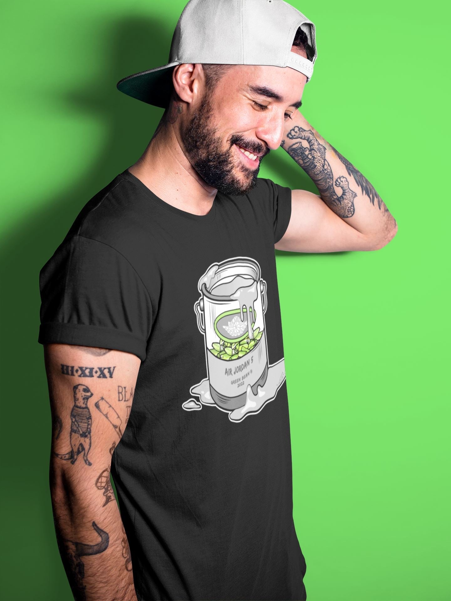 Jordan 5 Green Bean Sneaker Matching T-Shirt Bucket Sneaker Tees Jordan 5 Green Bean Sneaker Release Tees Crew Neck Tees