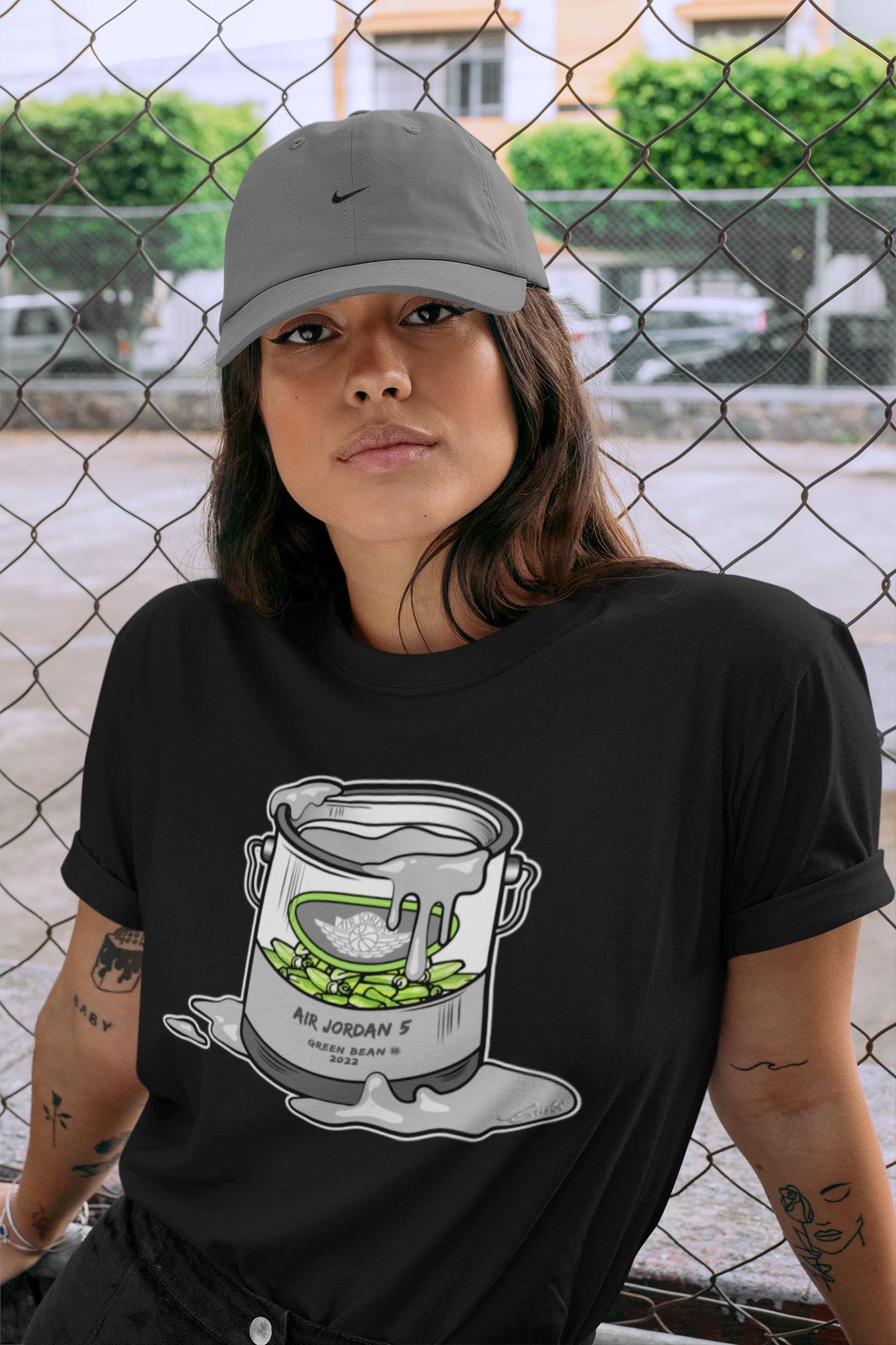 Jordan 5 Green Bean Sneaker Matching T-Shirt Bucket Sneaker Tees Jordan 5 Green Bean Sneaker Release Tees Crew Neck Tees