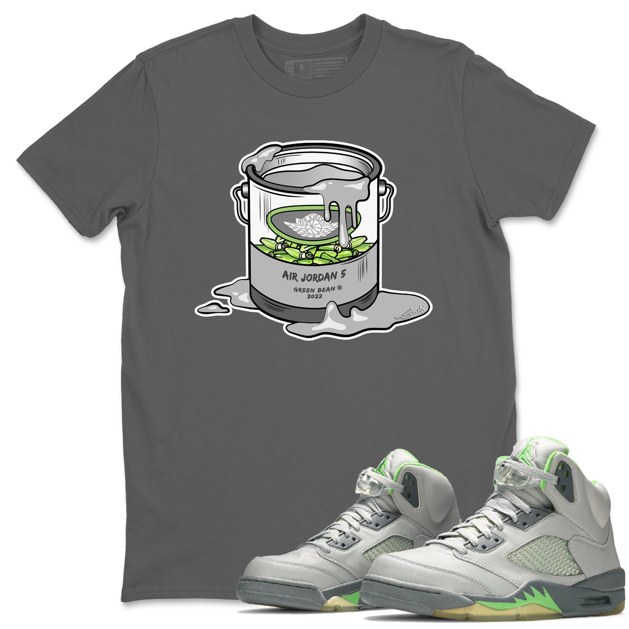 Jordan 5 Green Bean Sneaker Matching T-Shirt Bucket Sneaker Tees Jordan 5 Green Bean Sneaker Release Tees Crew Neck Tees