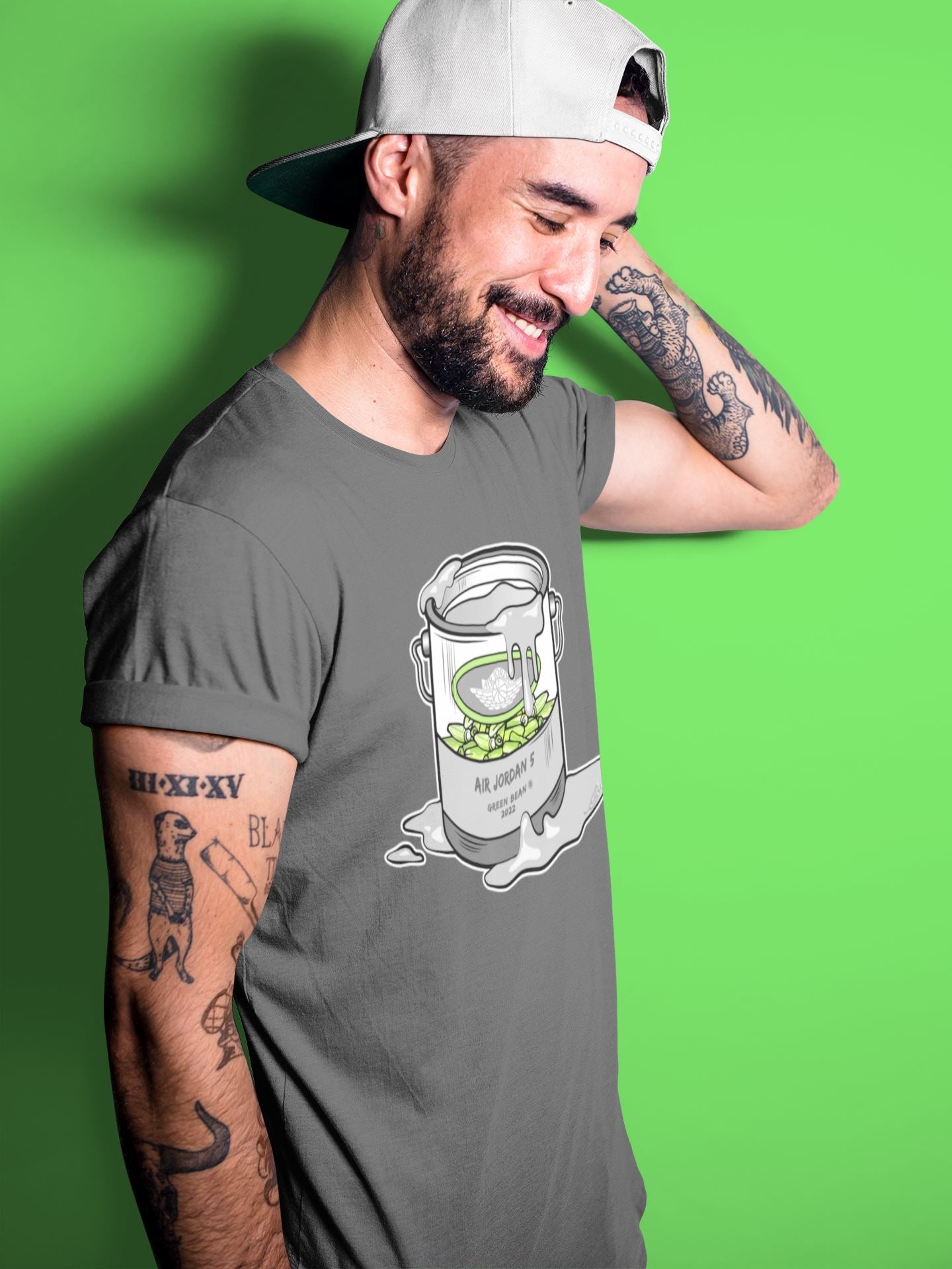 Jordan 5 Green Bean Sneaker Matching T-Shirt Bucket Sneaker Tees Jordan 5 Green Bean Sneaker Release Tees Crew Neck Tees